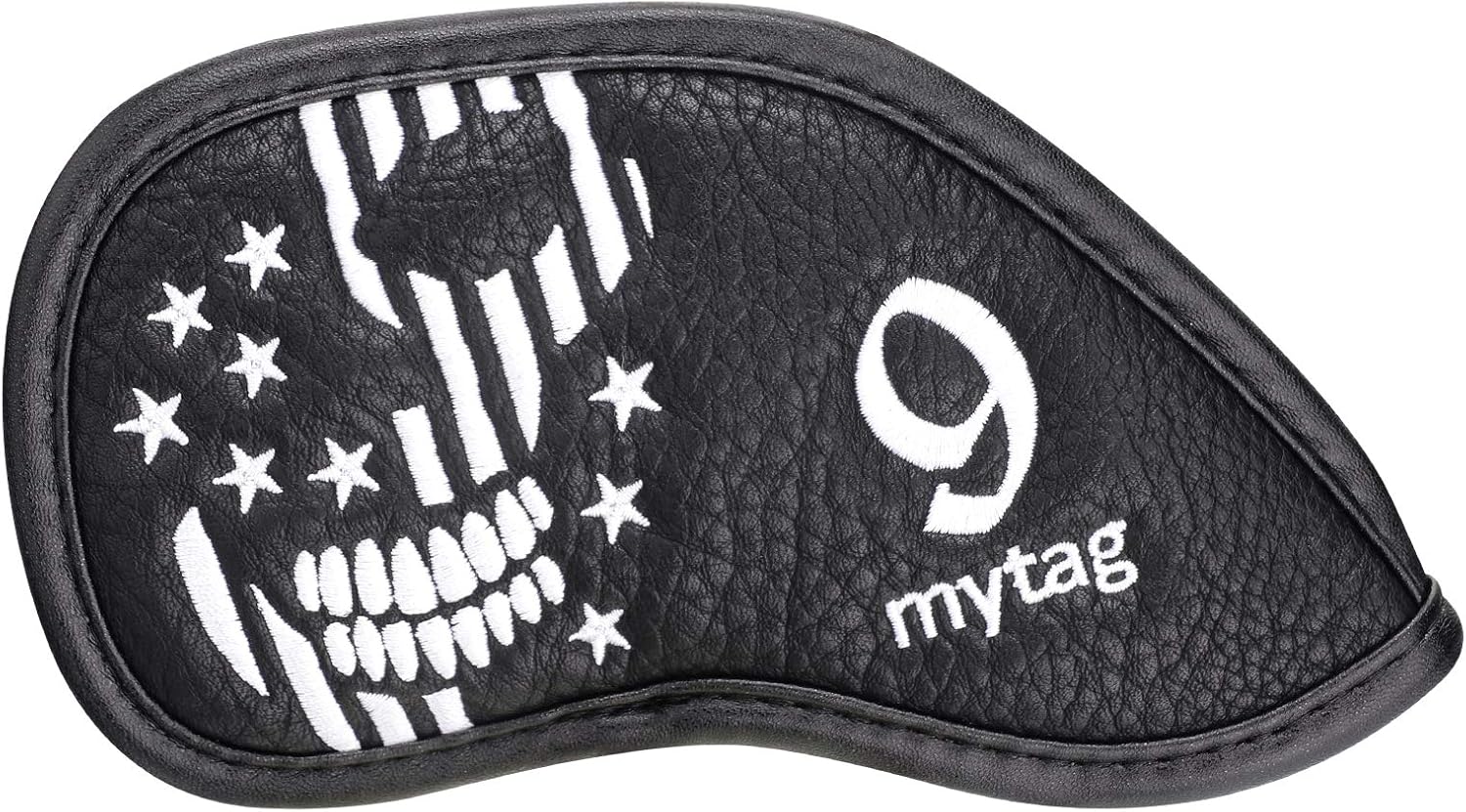 Skull Golf Head Covers Black Synthetic Leather Skeleton Golf Headcovers Set