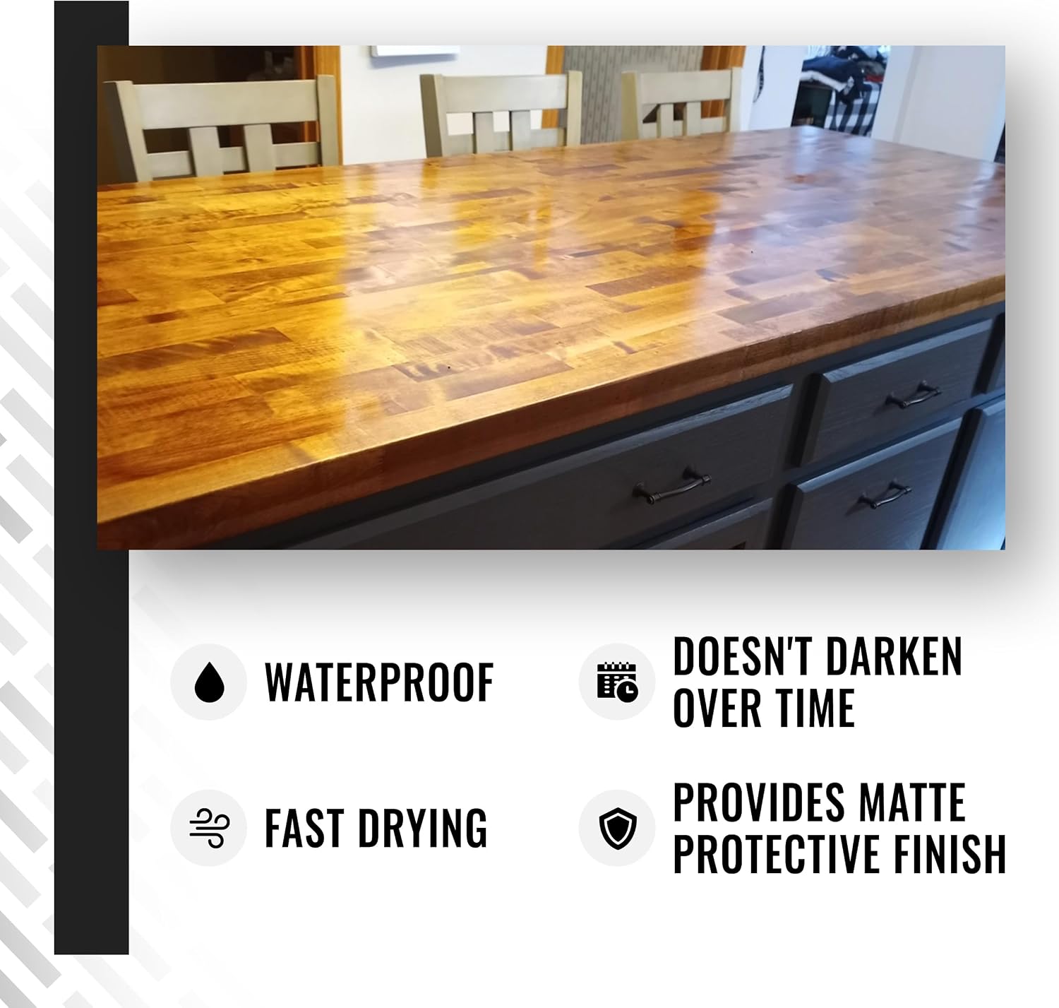 Real Milk Paint Dark Half, Dark Tung Oil and Orange Peel Oil for Wood Finishing, Cutting Boards, Butcher Blocks, Wood Floors, Clay, Stone, and Slate, Food Grade, 1 Gallon