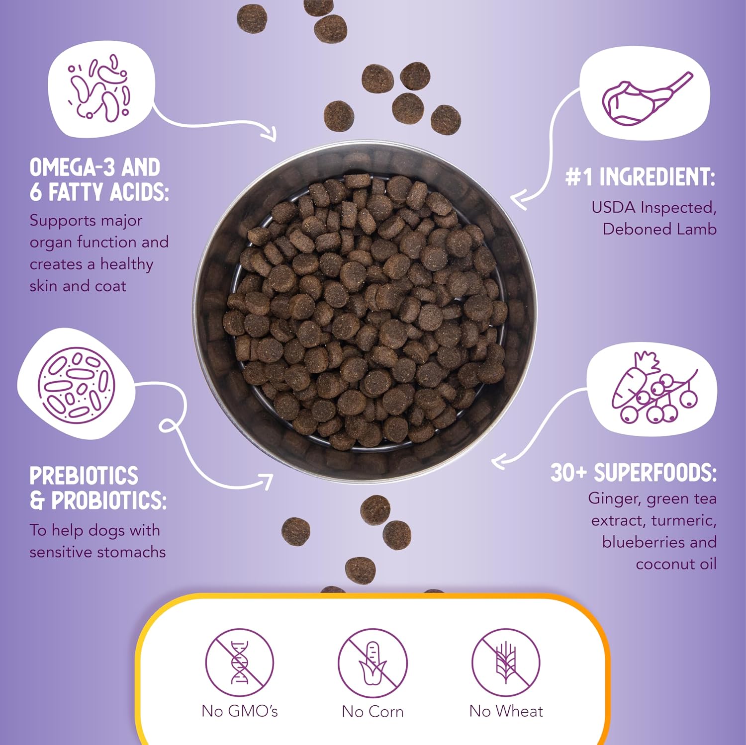 Health Extension Lamb & Brown Rice Dry Dog Food, Protein Packed Formula with Probiotics & Superfoods for Digestion & Coat Health (30 lb)