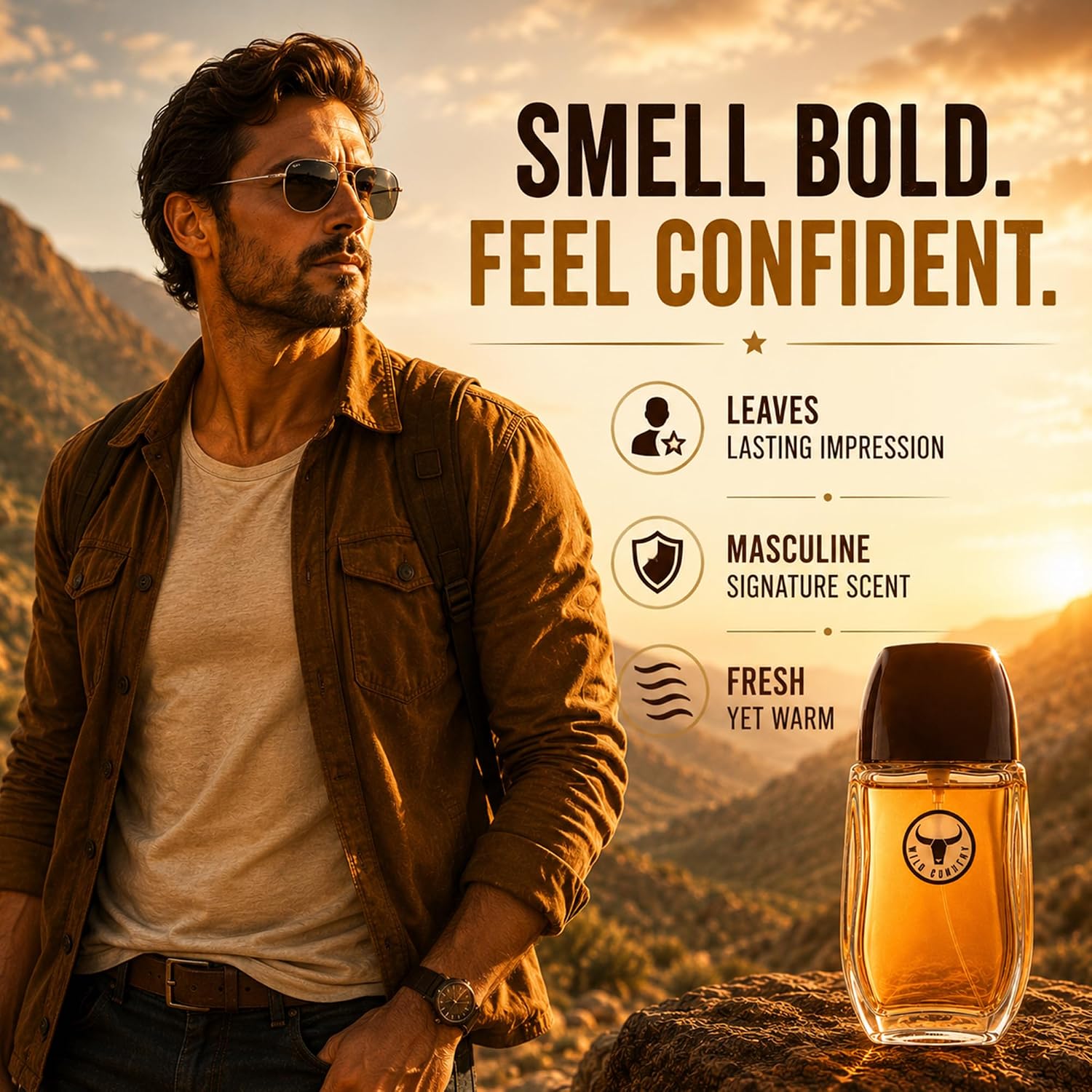 AVON Wild Country Cologne for Men - 3 oz | Long-Lasting Mens Cologne Spray with Lavender & Sandalwood. Bold, Aromatic Men's fragrances & Versatile daily wear body spray