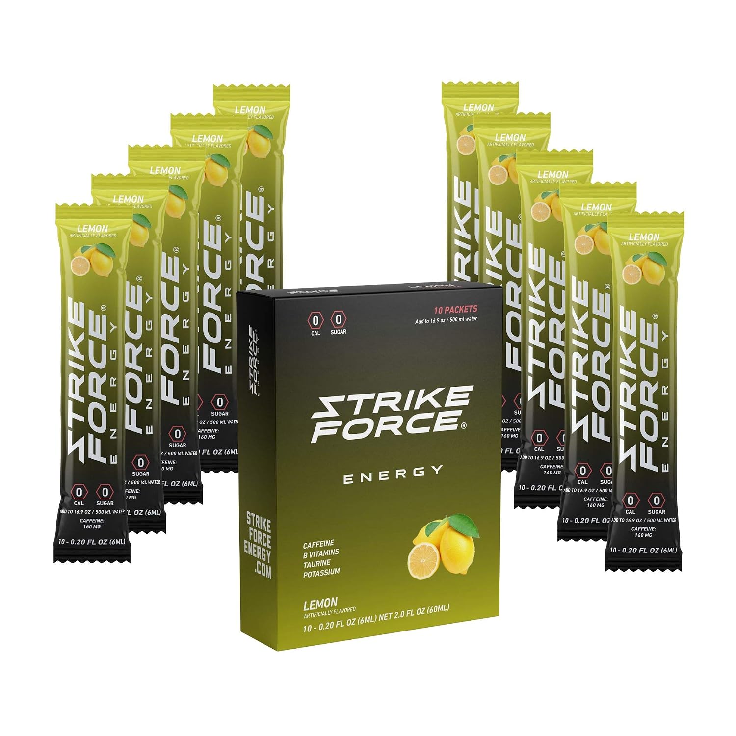 Strike Force Energy Drink Mix - Original Flavor - Natural Tasting Caffeine Drink - Turn Any Drink into a Healthy Energy Drink - Zero Calories, Keto Friendly, Sugar Free, Pre Workout (40 Liquid Packs)