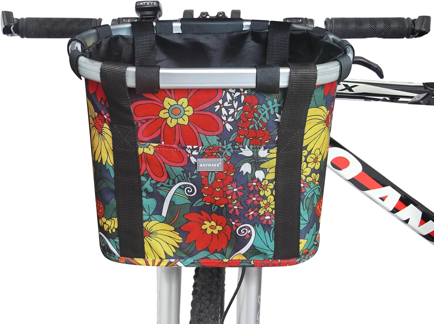 RAYMACE Bicycle Basket Dog Bike Handlebar Basket Front,Folding Detachable Quick Release Easy Install,Cycling Picnic Bag