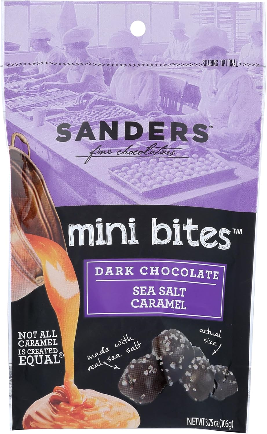 Sanders, Sea Salt Caramels Dark, 3.75 Ounce