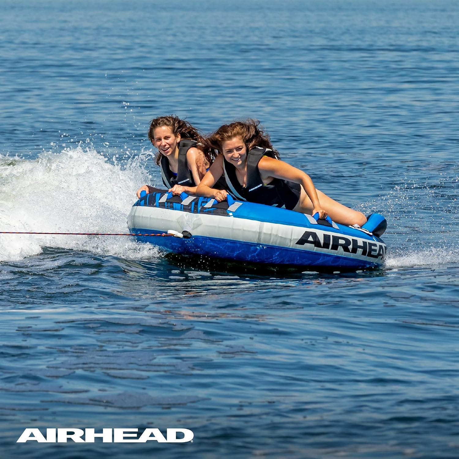 Airhead G-Force Towable Tube for Boating, 1-4 Rider Inflatable Boat Tube for Water Tubing, Heavy Duty Full Nylon Cover, Stabilizer Fins with Neoprene Knuckle Guards, Speed Safety Valve
