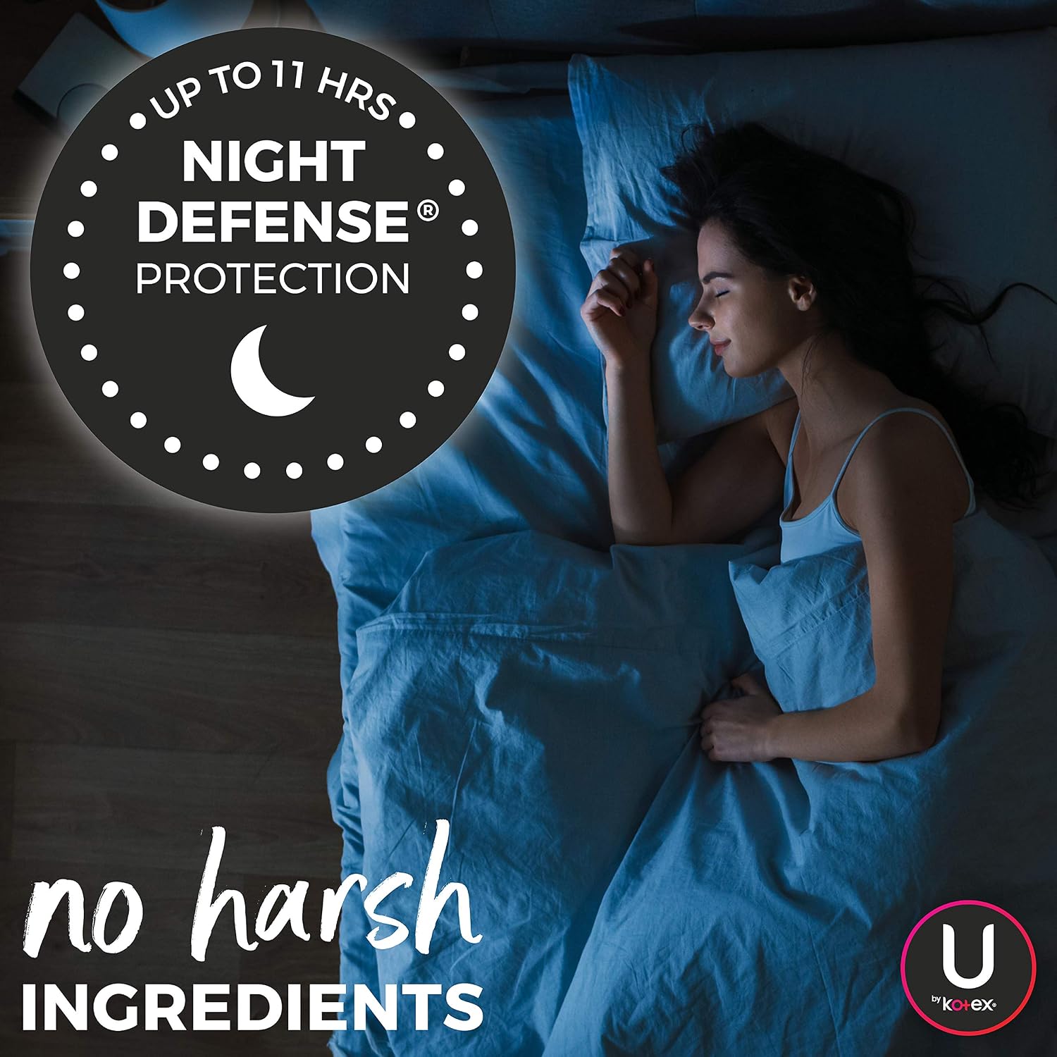 U by Kotex Security Maxi Overnight Pads With Wings, Regular, Unscented, Unscented, 28 Count