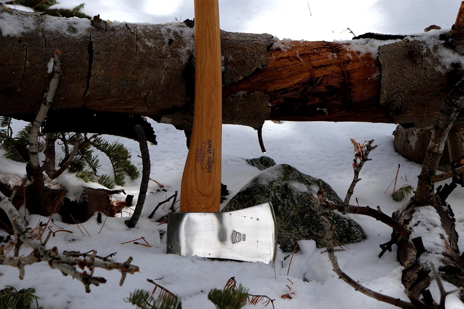 1844 Helko Werk Germany Classic Expedition Felling Axe (10497) | Made in Germany Large Felling Axe for Heavy Duty Felling Trees Cutting Wood and Timber Head 4.5lb, Handle 35 inches