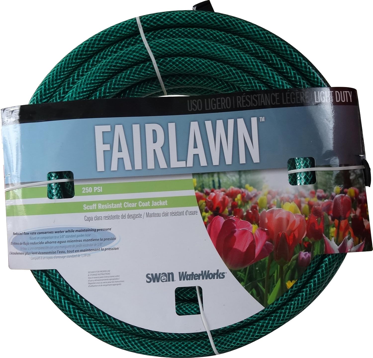 Swan Products Fairlawn Light Duty Water Saver Chore Garden Hose 25 ft x 1/2", Green