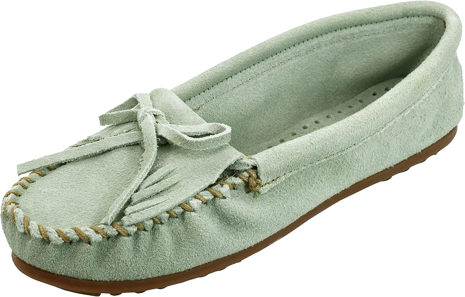 Minnetonka Women's Kilty Suede Hardsole Moccasin