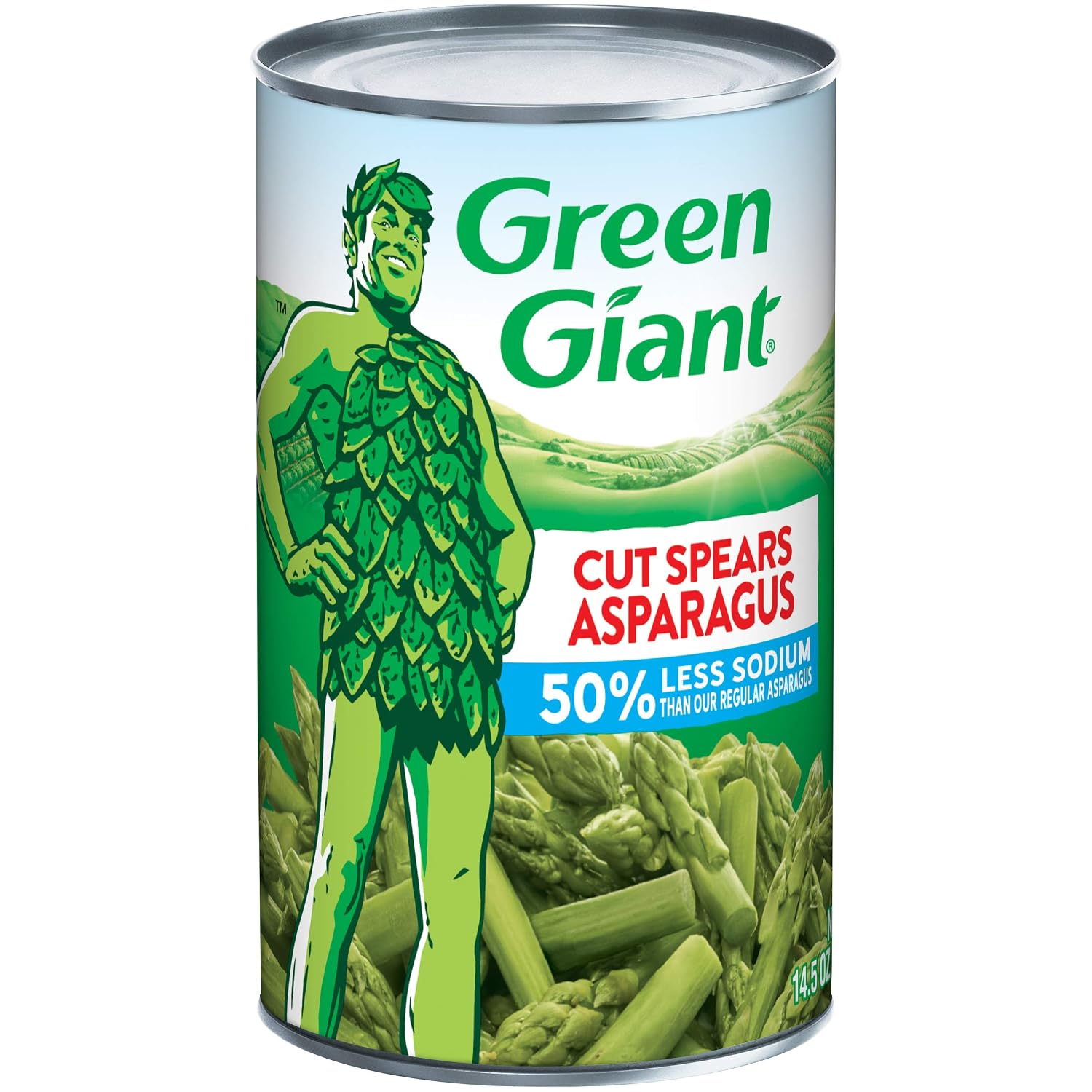 Green Giant 50% Less Sodium Cut Asparagus Spears, 14.5 Ounce Can