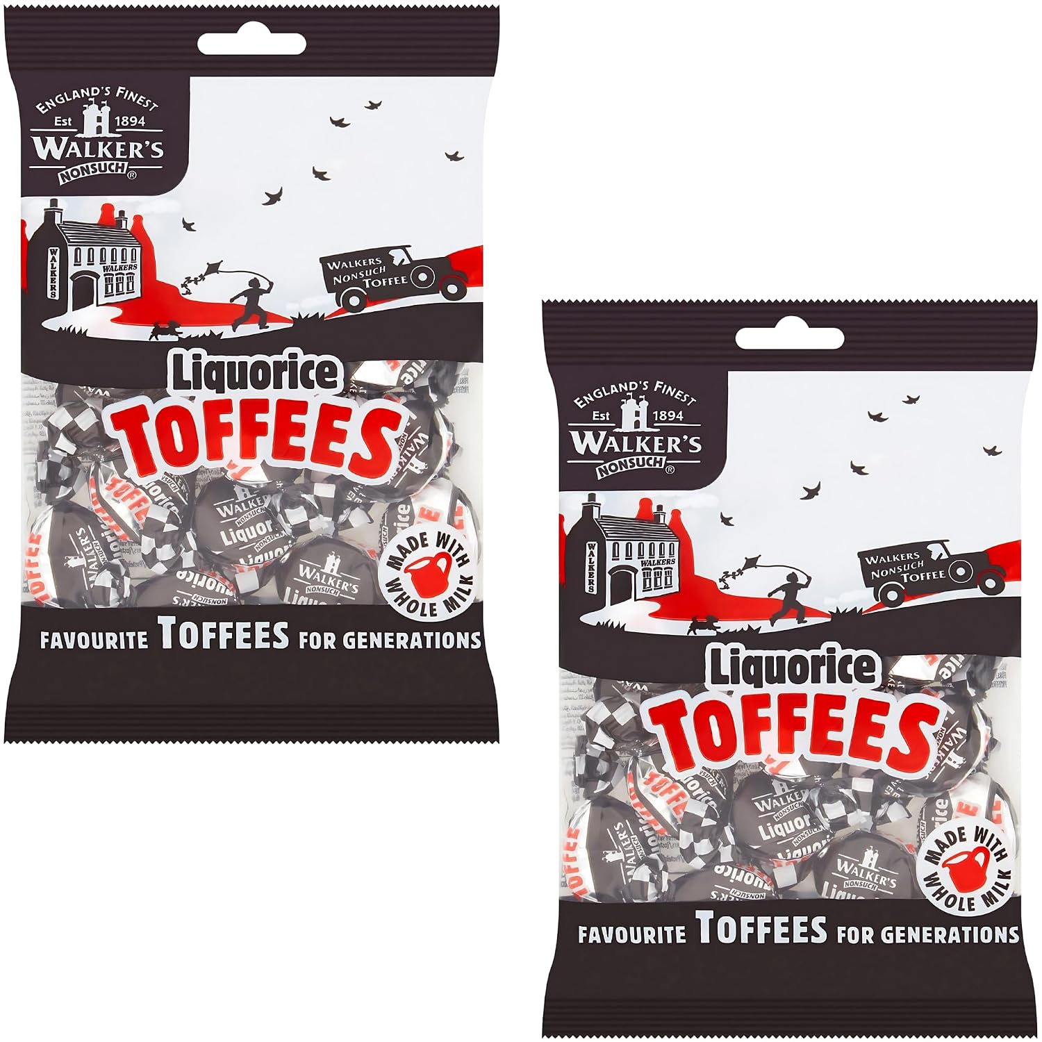 Walkers' Nonsuch Liquorice Toffees | with Condensed Milk & Black Treacle | Imported from the UK | Traditional British Candy | Old Fashioned Licorice