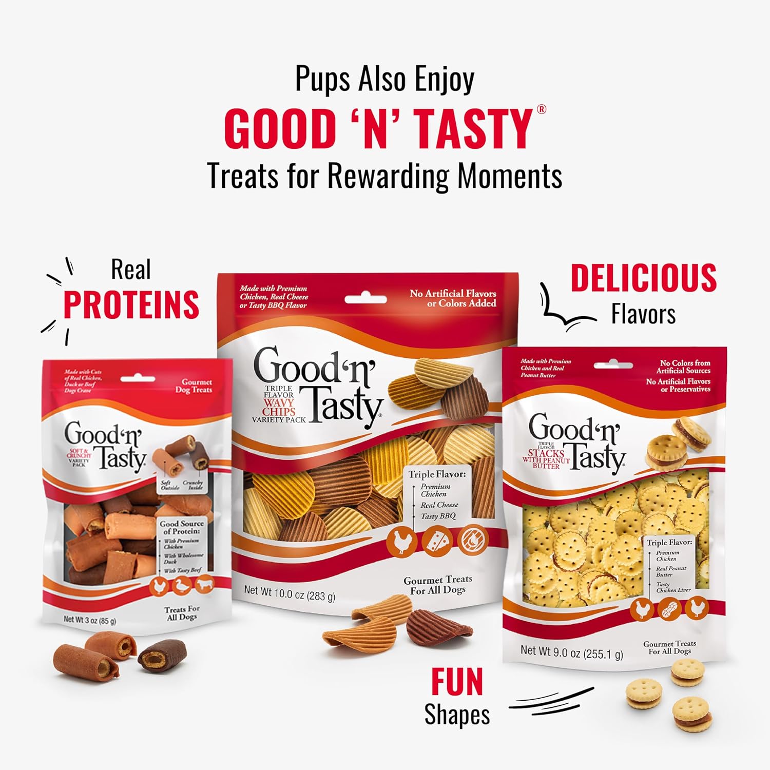 Good 'n' Fun Kabobs Long-Lasting Dog Treat Made With Real Protein, 18 Count | Premium Chicken, Pork and Beef Hide Chew, Supports Dental Health and Mental Stimulation, For Adult Dogs