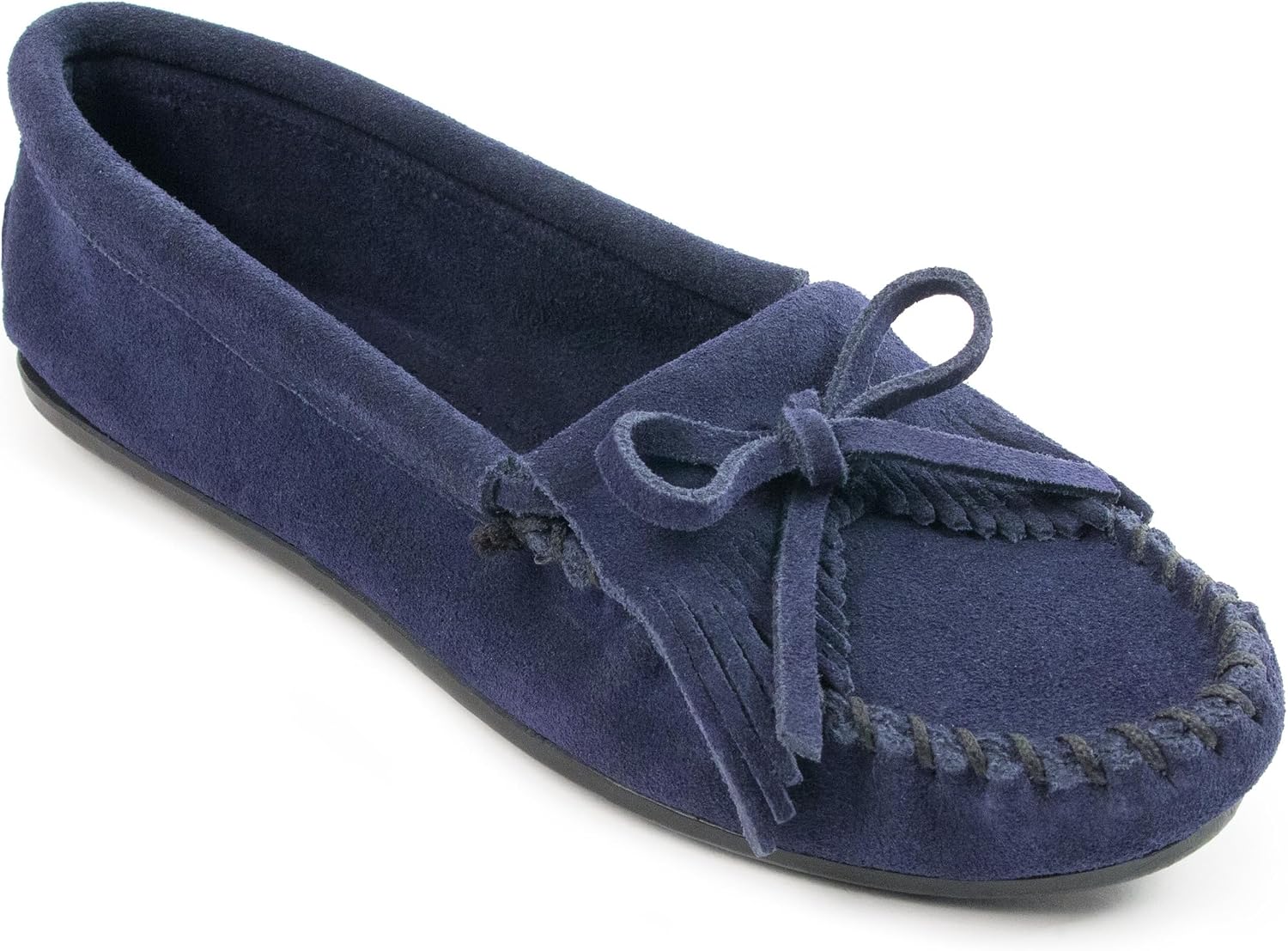 Minnetonka Women's Kilty Suede Hardsole Moccasin