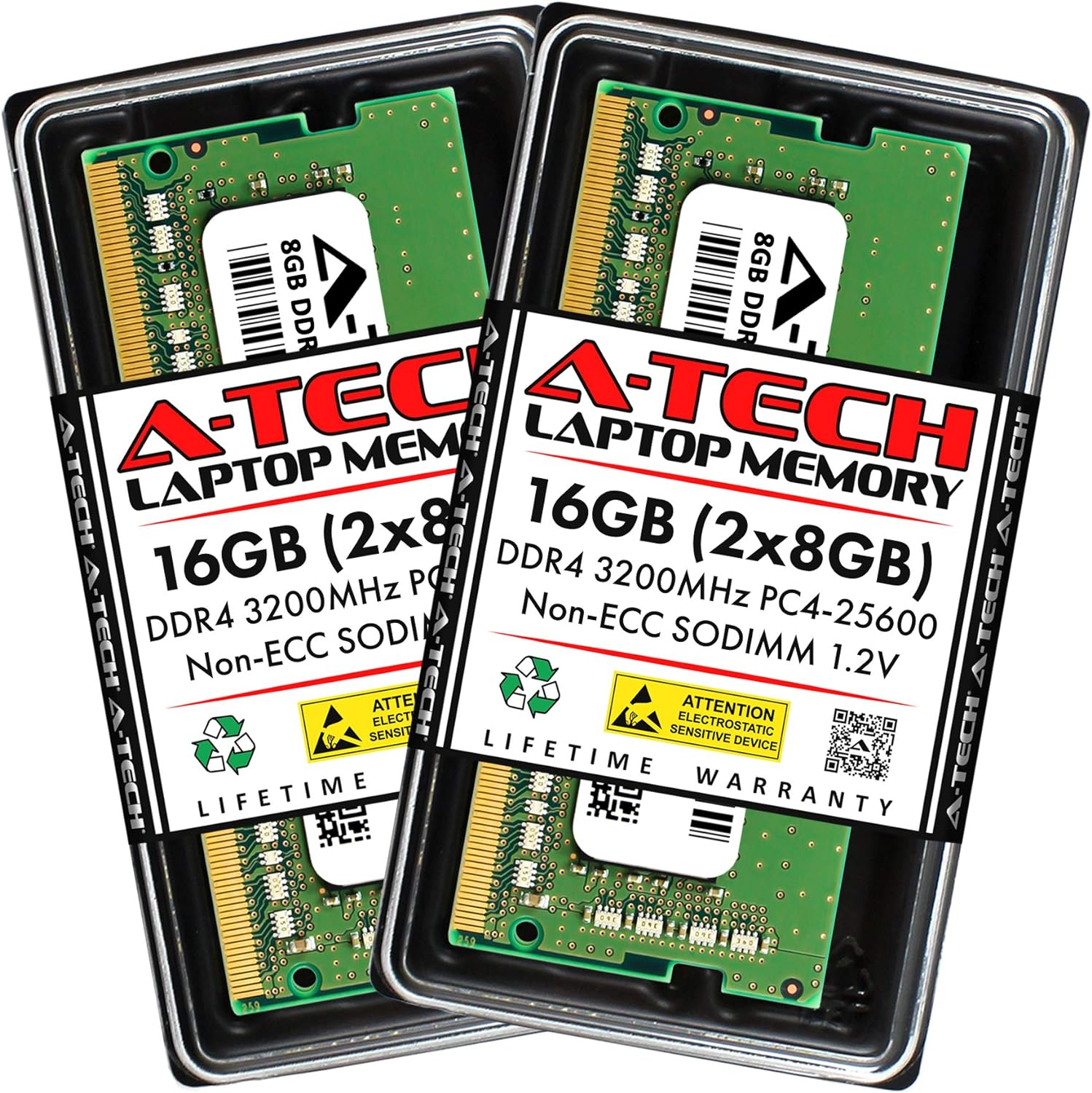 A-Tech 8GB DDR4 3200 MHz SODIMM PC4-25600 (PC4-3200AA) CL22 Non-ECC Laptop RAM Memory Module