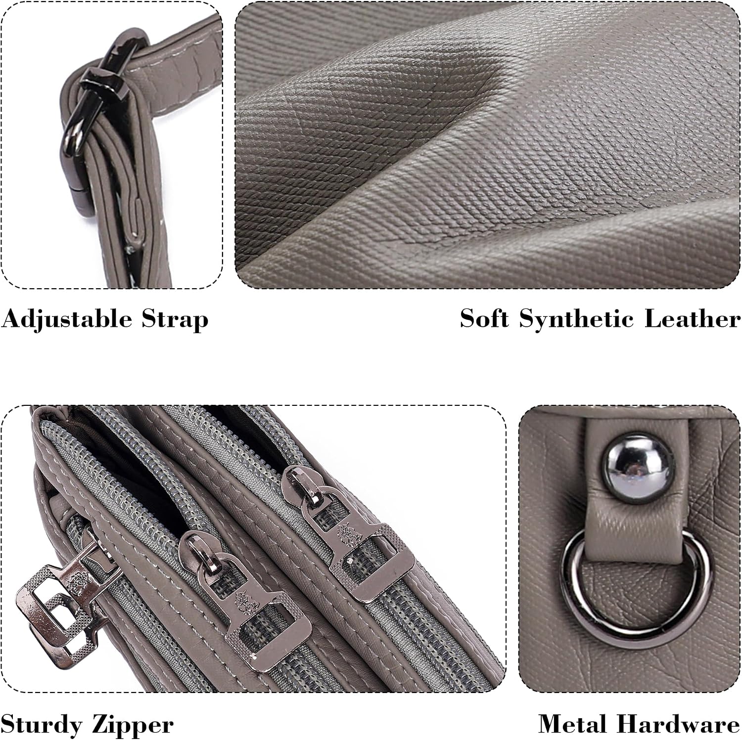 MINICAT Multi Pocket Small Crossbody Purses for Women Everyday Shoulder Bag | Lightweight Organizer, Cross body Bag with Multiple Zipper Pockets, Vegan Leather, Phone Purse for Travel Casual Daily