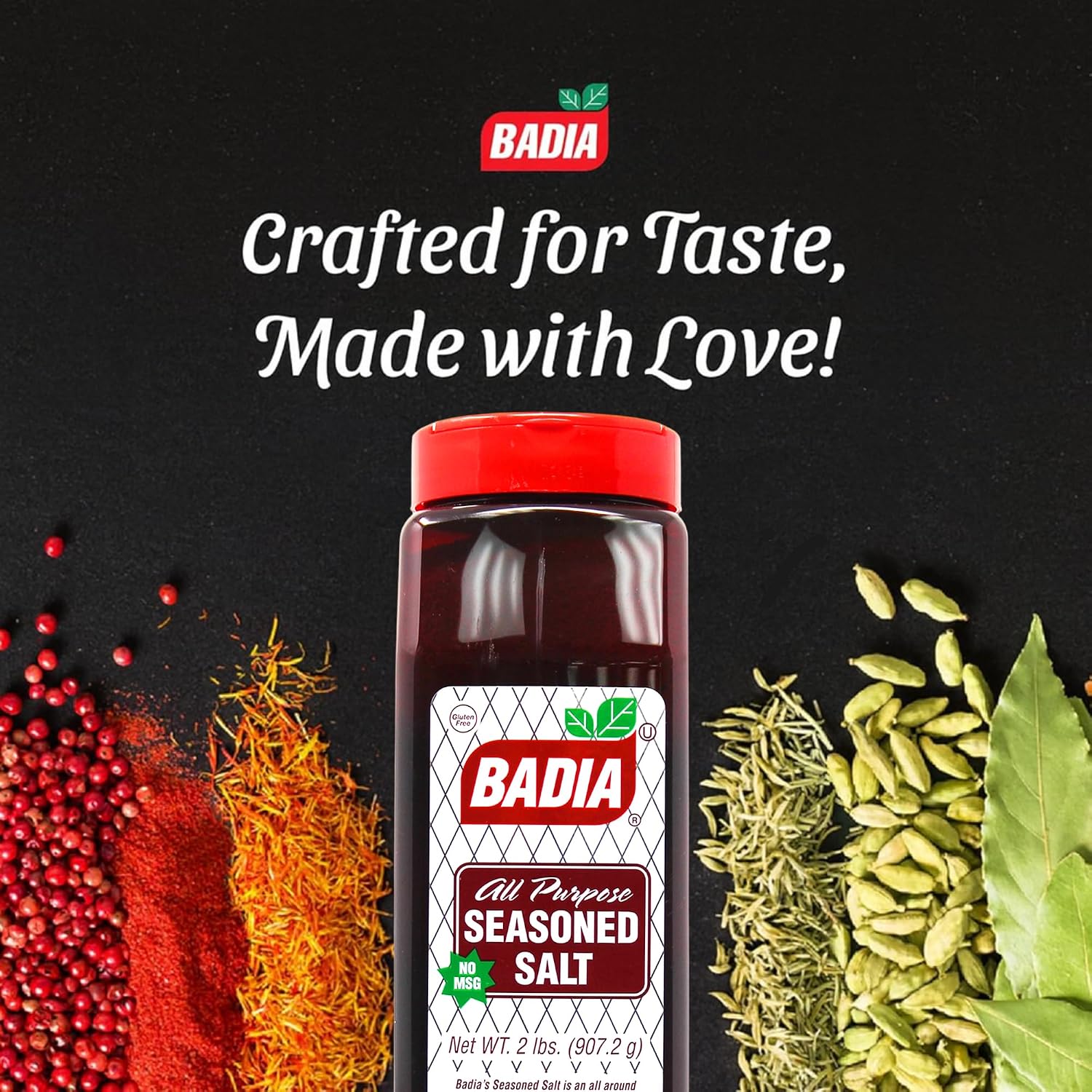 Badia Seasoned Salt, 2 lbs - Savory Blend of Salt, Herbs and Spices | A savory blend of salt, herbs and spices designed to enhance the flavor of meats, poultry, seafood, and vegetables