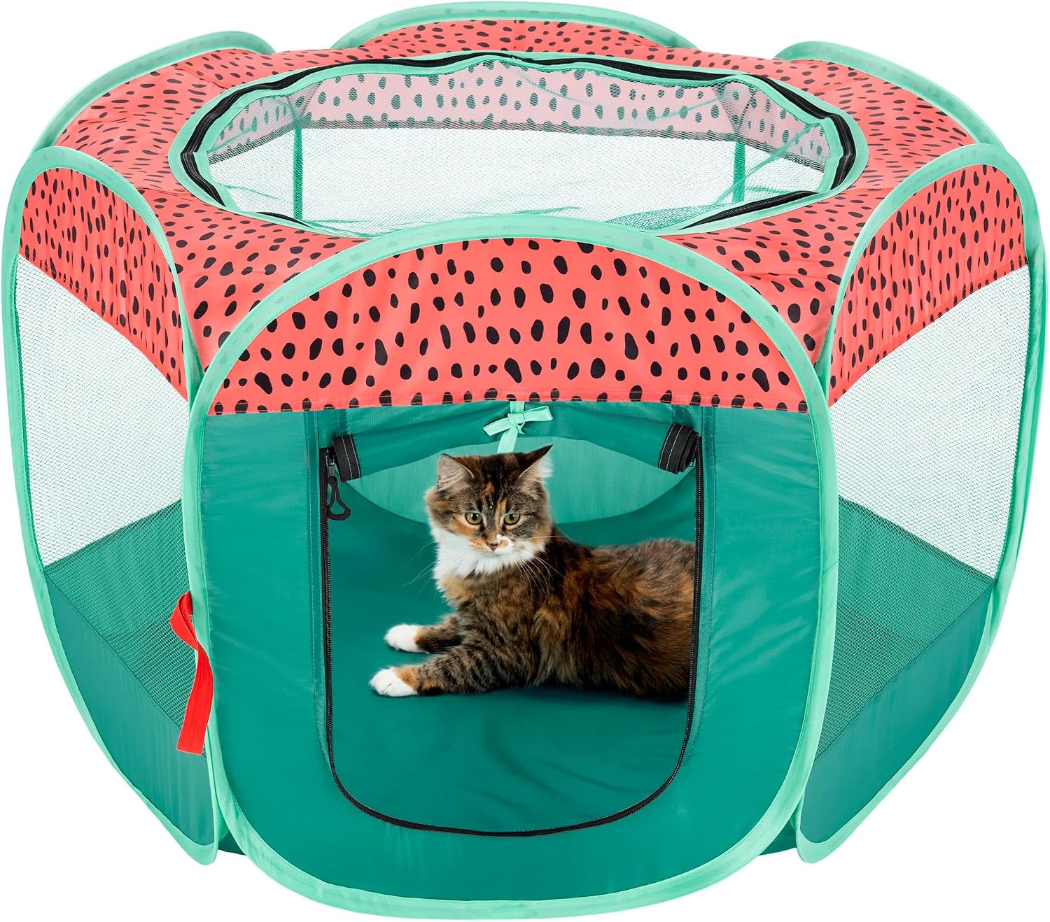Furhaven Portable Dog Playpen Cat Tent, Pet playground,Kennel foldable indoor outdoor zippered puppy crate - Hunter Green, Medium