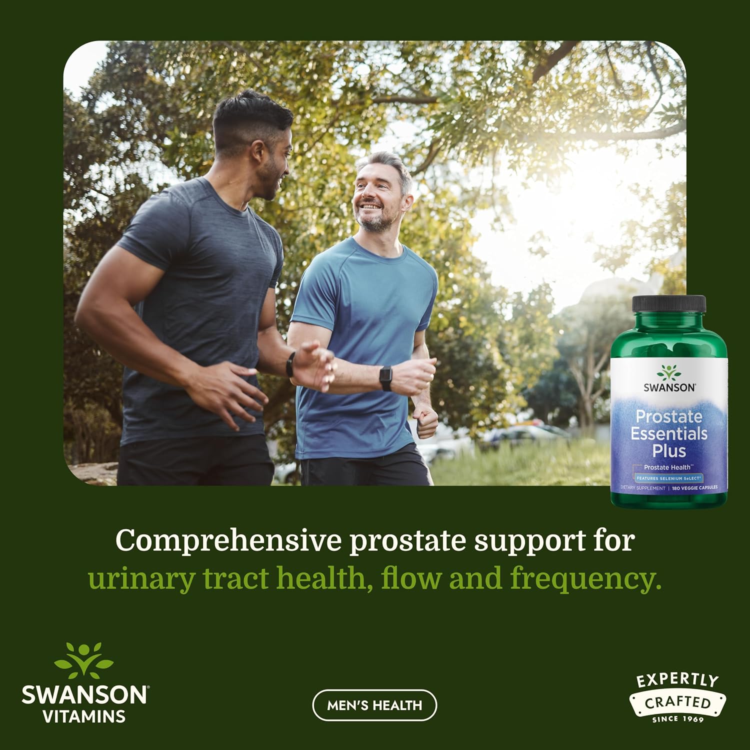 Swanson Prostate Essentials Plus Herbal Supplement for Men Over 40 Seeking Urinary and Prostate Health (180 Veggie Capsules)