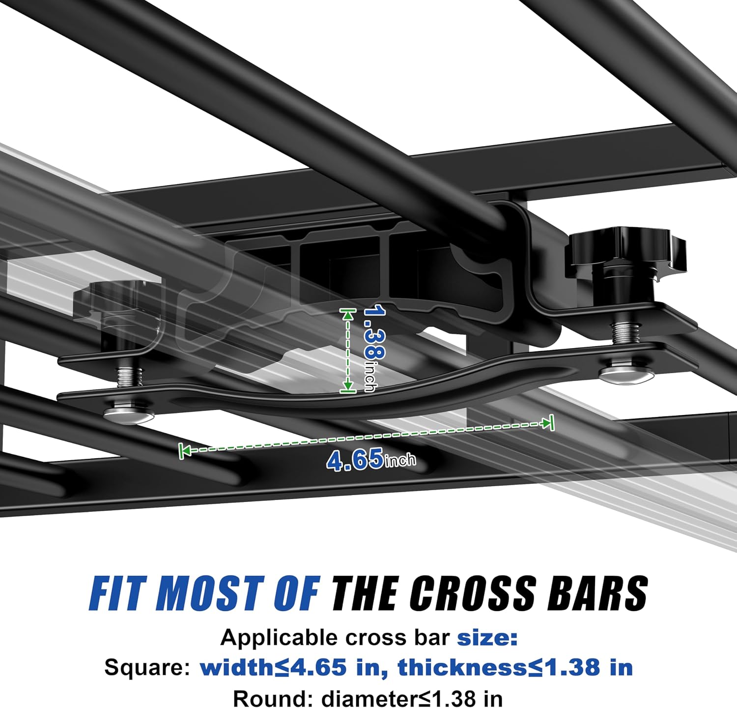 Folews Car Roof Basket 51 x 36 x 6 Inch, Heavy Duty 250LB Cargo Carrier | Roof Rack Basket, Universal Fit, Rooftop Cargo Rack Basket Steel Luggage Holder for SUV, Truck & Pickup