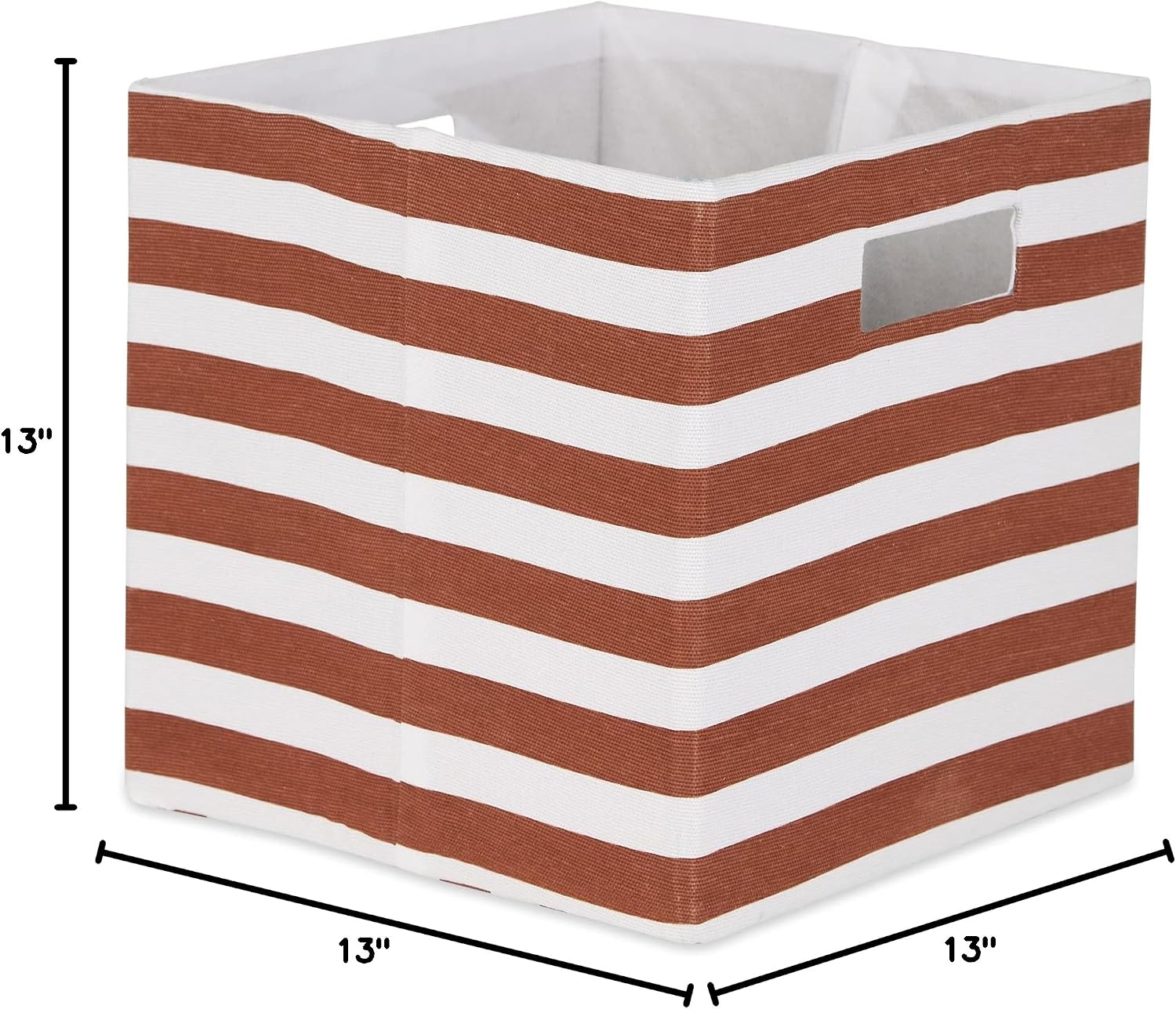 DII Polyester Cube Storage Collection Collapsible Hard Sided Bin, 13x13x13, Black