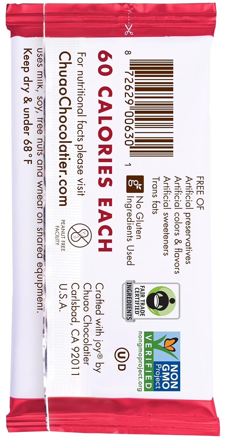 Chuao Chocolatier Salted Chocolate Crunch Dark Chocolate Mini Gourmet Chocolate Bar, 24-Ct. (0.39 oz. each)