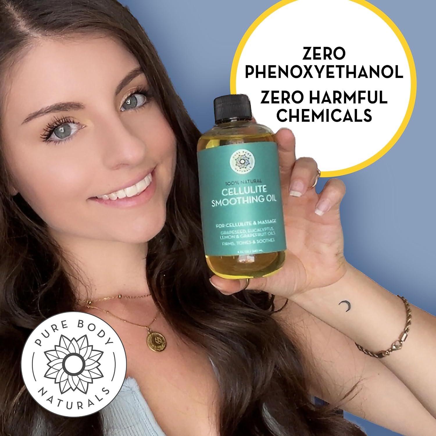 Cellulite Massage Oil for Legs & Thighs, 8 fl oz | Firming, smoothing ritual for belly, hips and arms, supports lymphatic drainage