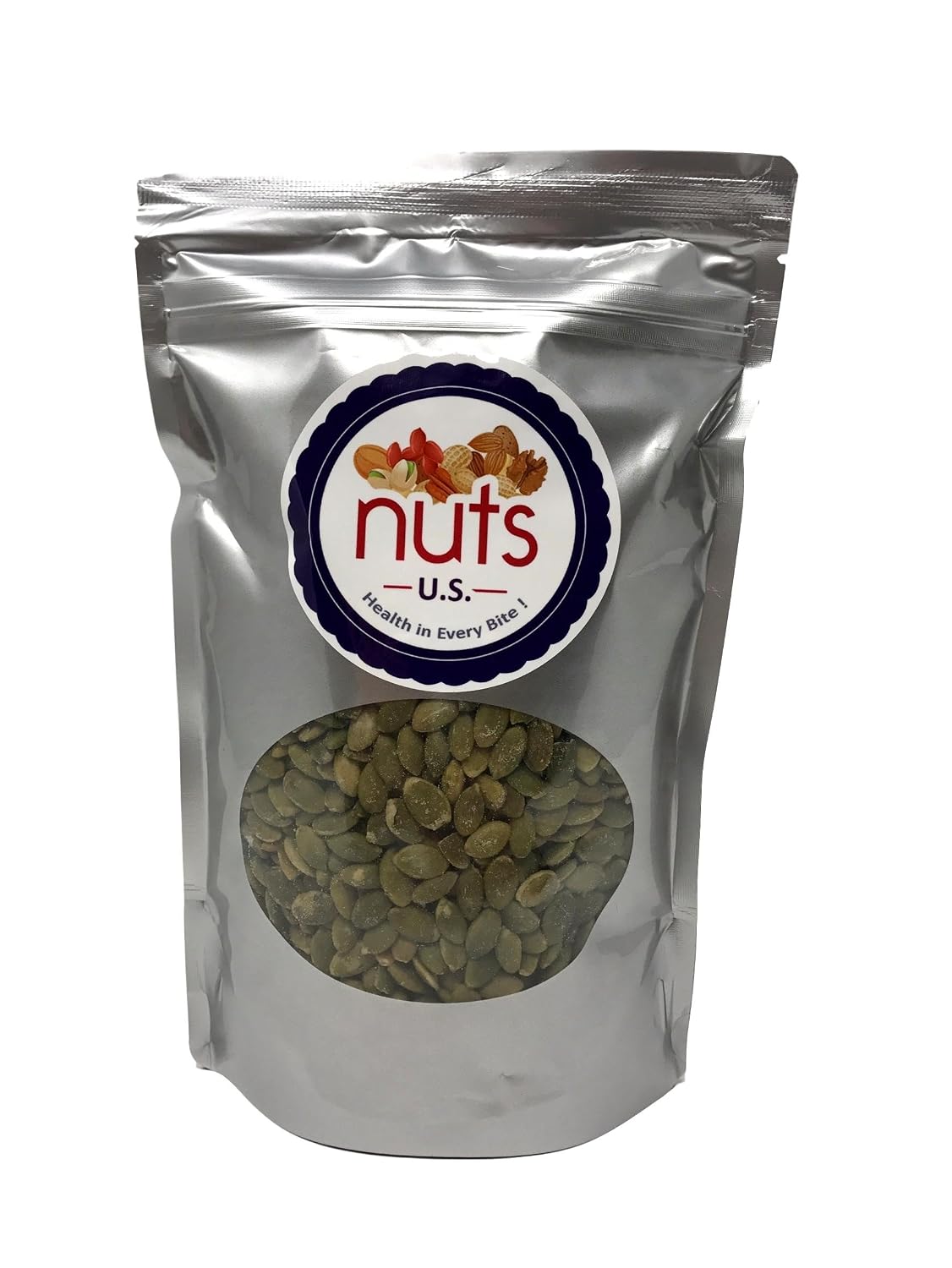 NUTS U.S. - Pumpkin Seeds (Pepitas) | Roasted and Salted | No Shell | Vegan and Gluten Free | Packed in a Resealable Bag!!! (2 LB)