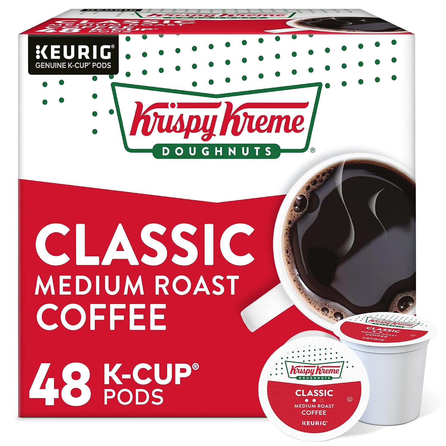 Krispy Kreme Classic Coffee, Keurig Single Serve K-Cup Pods, Medium Roast, 96 Count