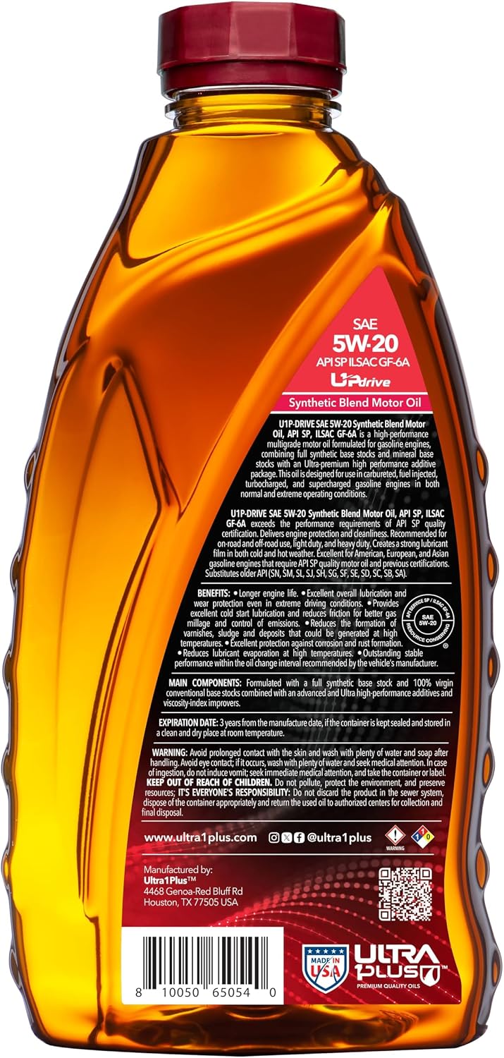 SAE 5W-30 Synthetic Blend Motor Oil API SP ILSAC GF-6A 1 Gallon