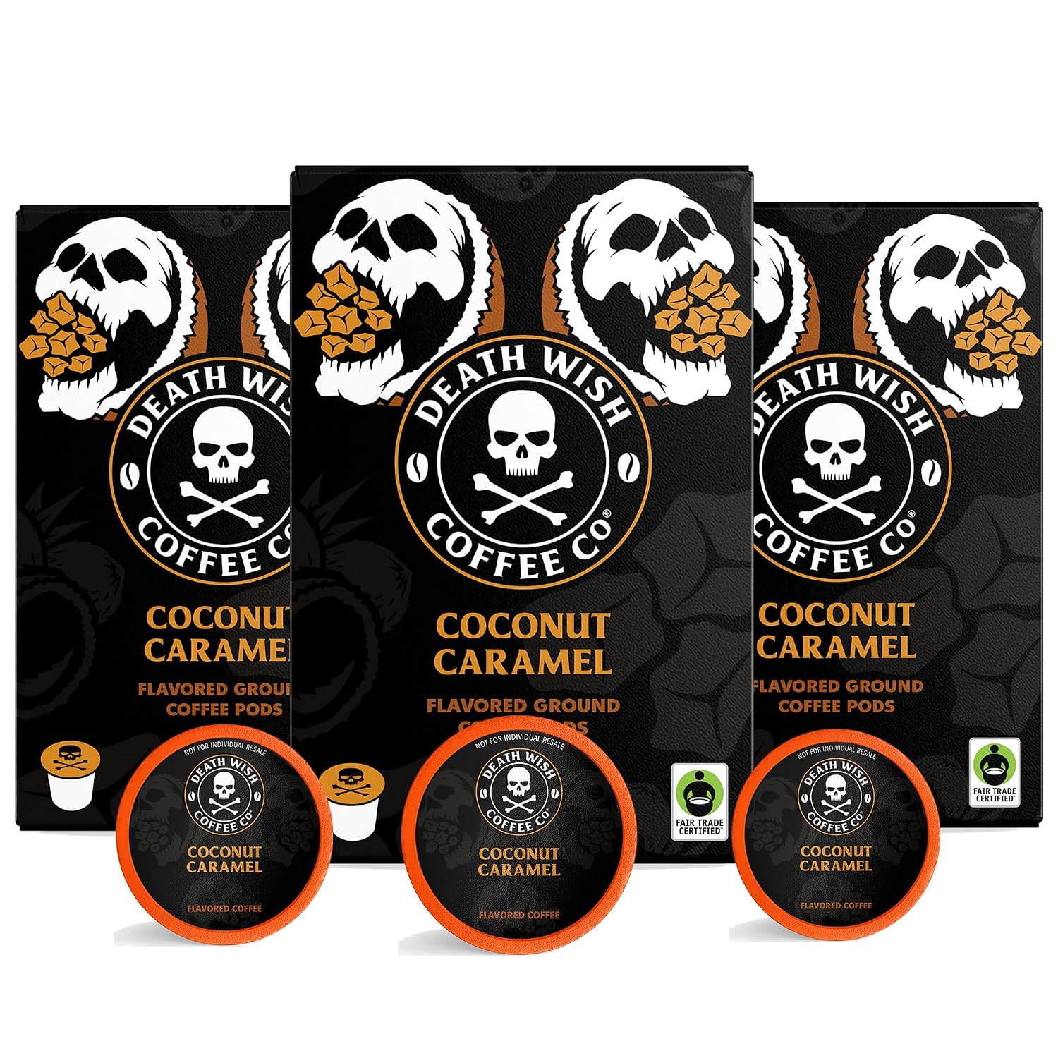 Death Wish Coffee Dark Roast Single Serve Coffee Pods, Organic, 50 Count | Fair Trade Arabica & Robusta, Baker's Chocolate & Cherry Notes, Low Acidity, Heavy Smooth Body, Bold & Intense