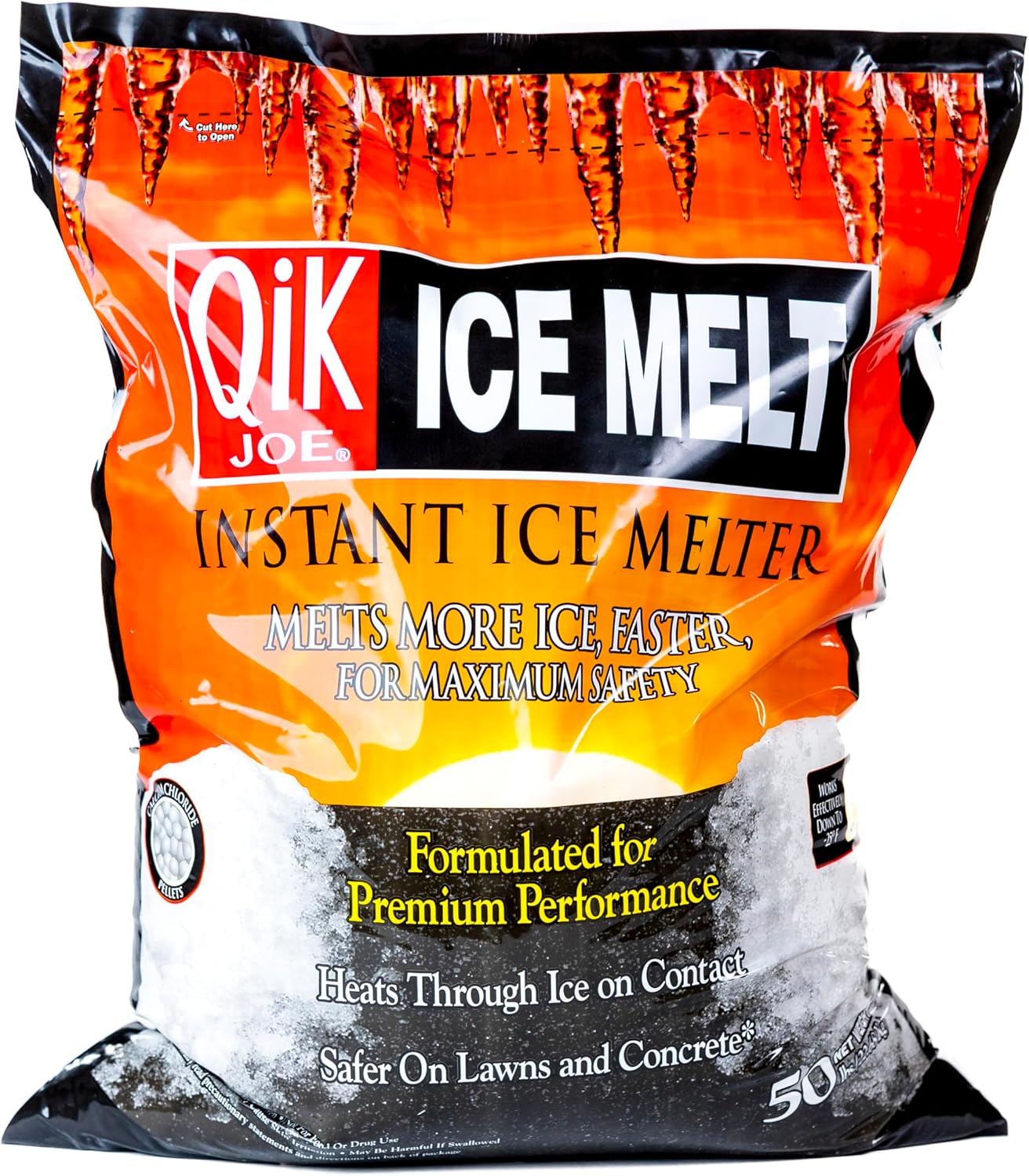 Calcium Chloride Ice Melt - Instant Snow and Ice Melt for Sidewalks, Driveways, Steps, and Parking Lots - Deicer for Concrete, Asphalt