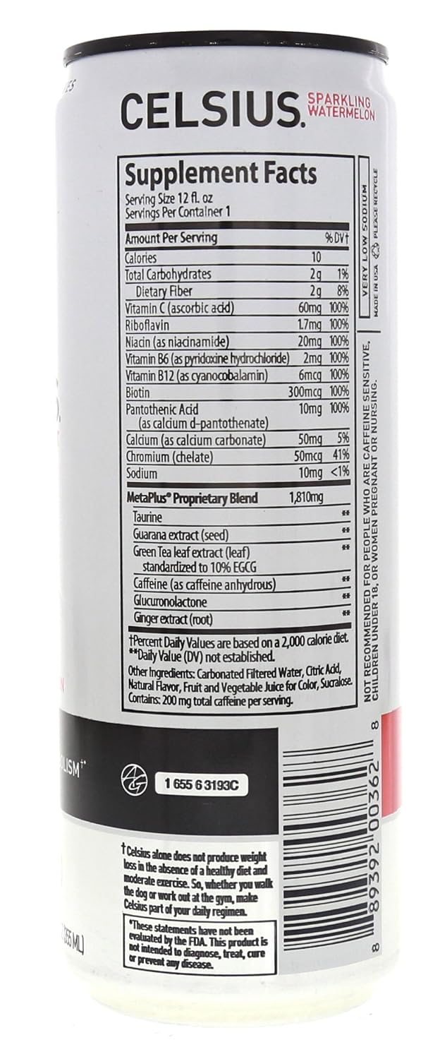 CELSIUS Sparkling Orange, Sugar Free Energy Drink, 12 Fl Oz (Pack of 4)