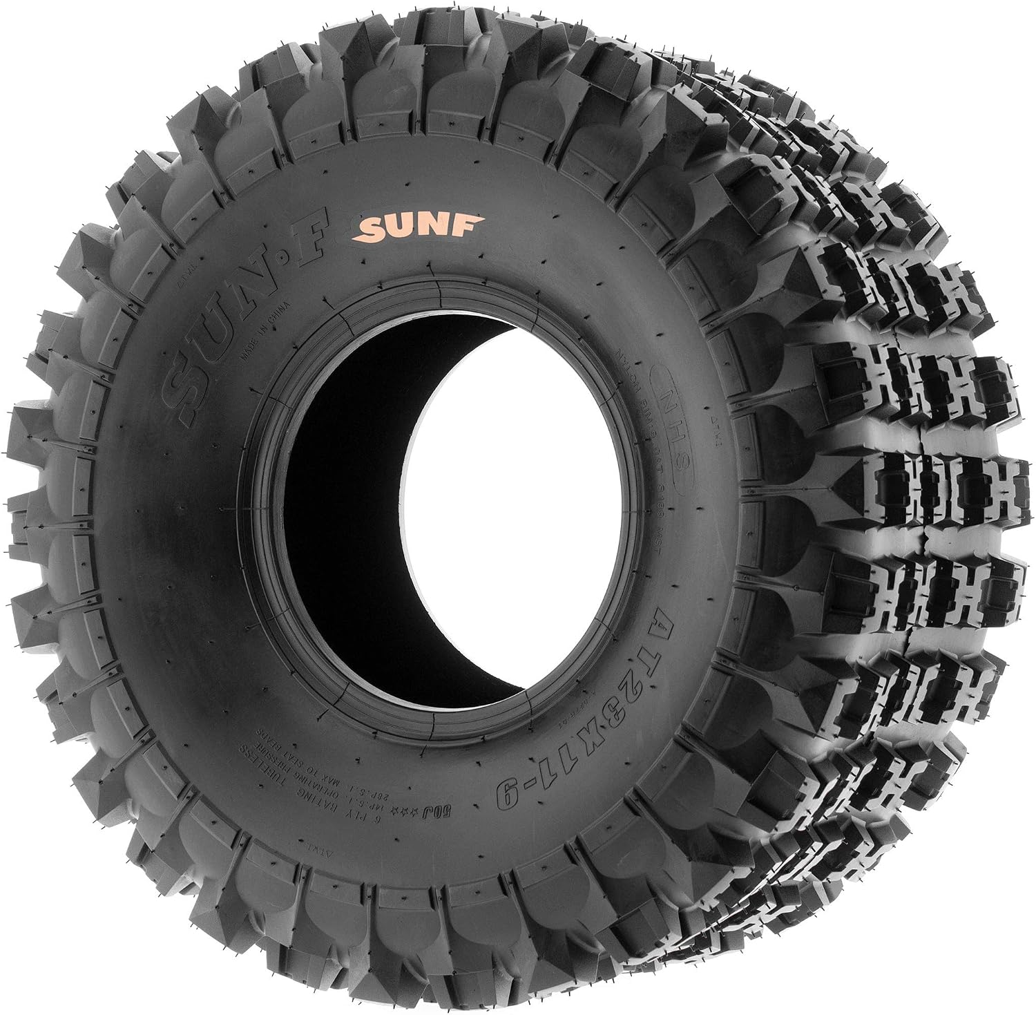 SunF XC ATV UTV Knobby Sport Tires 22x10-9,6 PR Tubeless A027, Set of 2