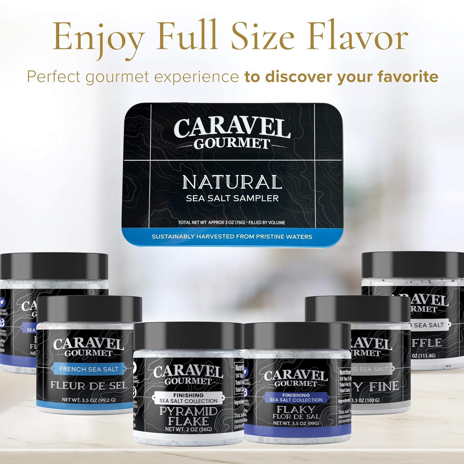 Caravel Gourmet Smoked Sea Salt Sampler, 6-Flavor Grilling Salts, 0.5 oz | Grilling & cooking salts bundle, finishing salt & spice variety pack gift for special occasions