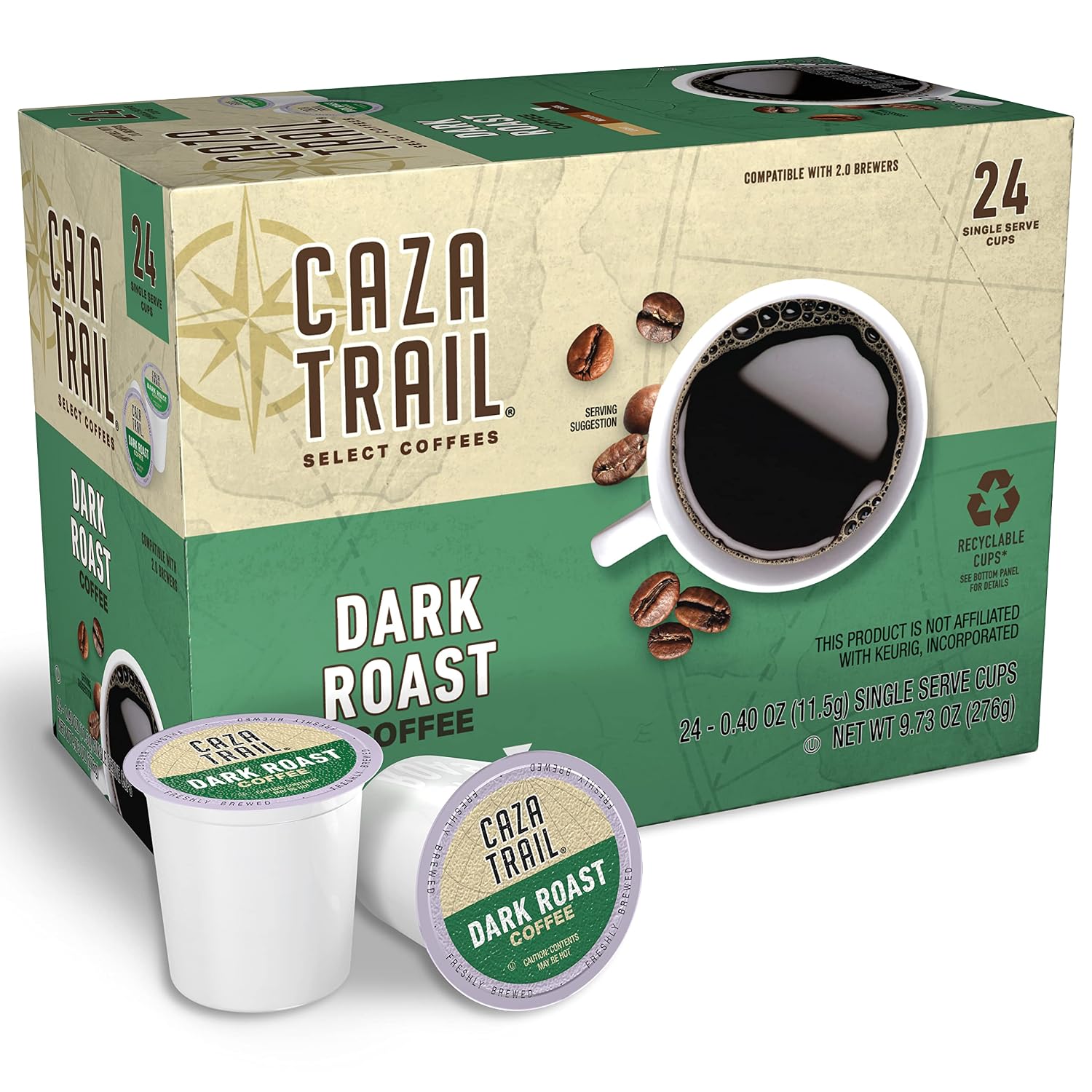 Caza Trail Coffee, Kona Blend, 100 Single Serve Cups