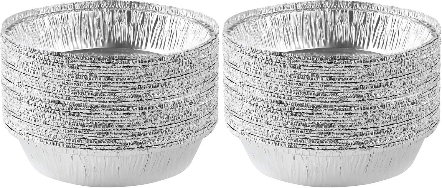 PLASTICPRO 9'' Inch Round Tin Foil Pans Disposable Aluminum Pack of 20