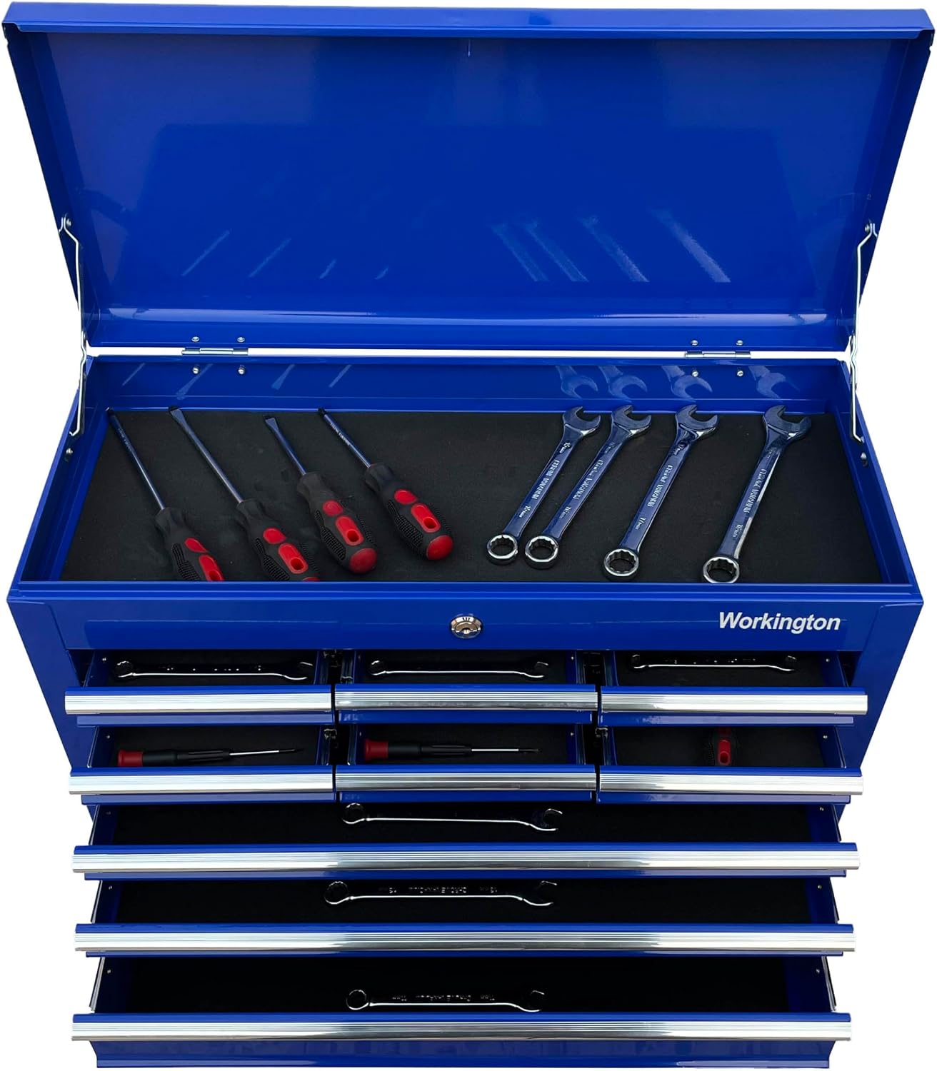 Workington Portable Metal Tool Chest with 9 Drawers, 24" 9-Drawer Tool Chest Cabinet with Ball Bearing Drawer Slides