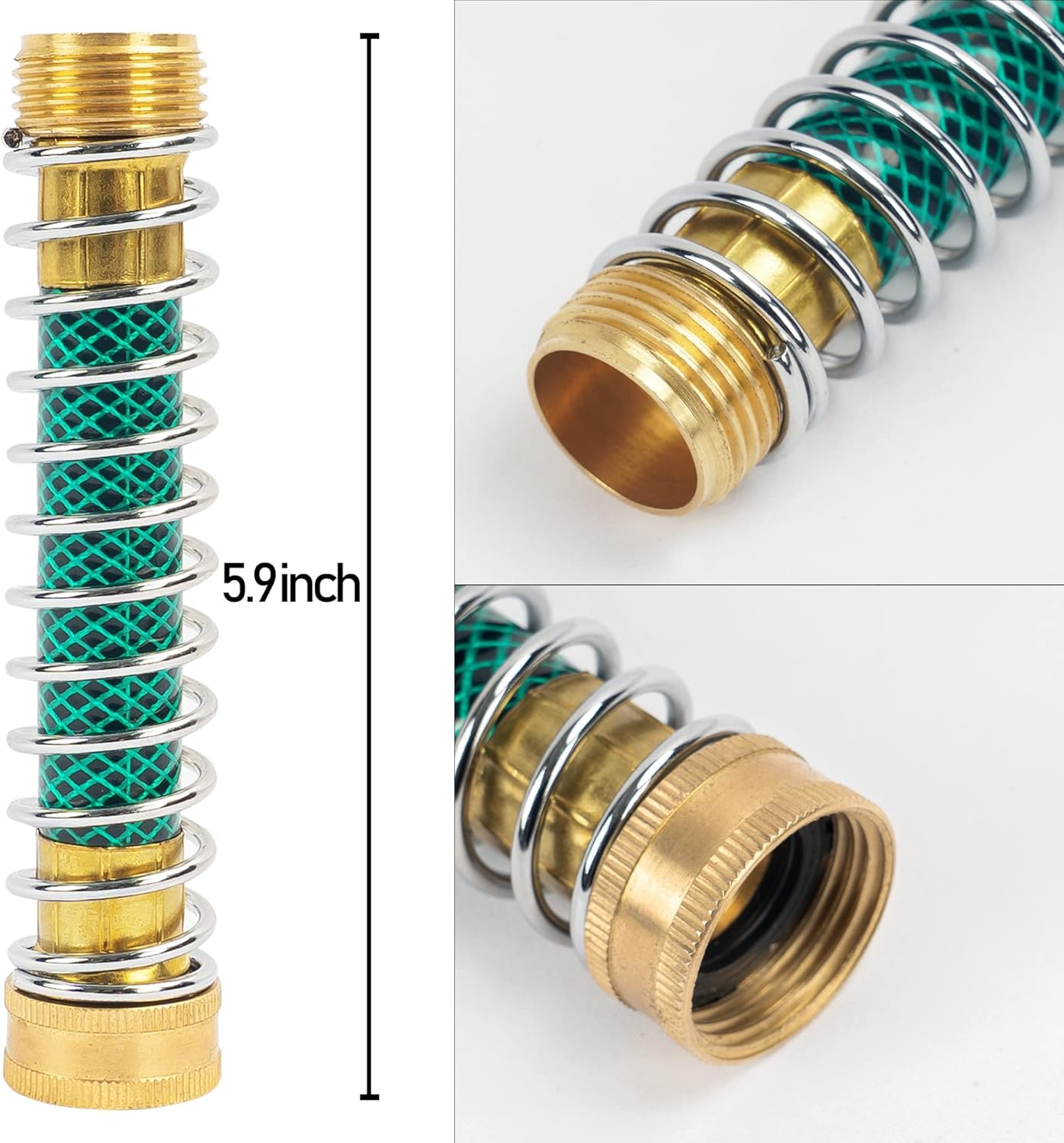 Hourleey Garden Hose Protector, Hose Extension Adapter with Coil Spring, 2 Pack