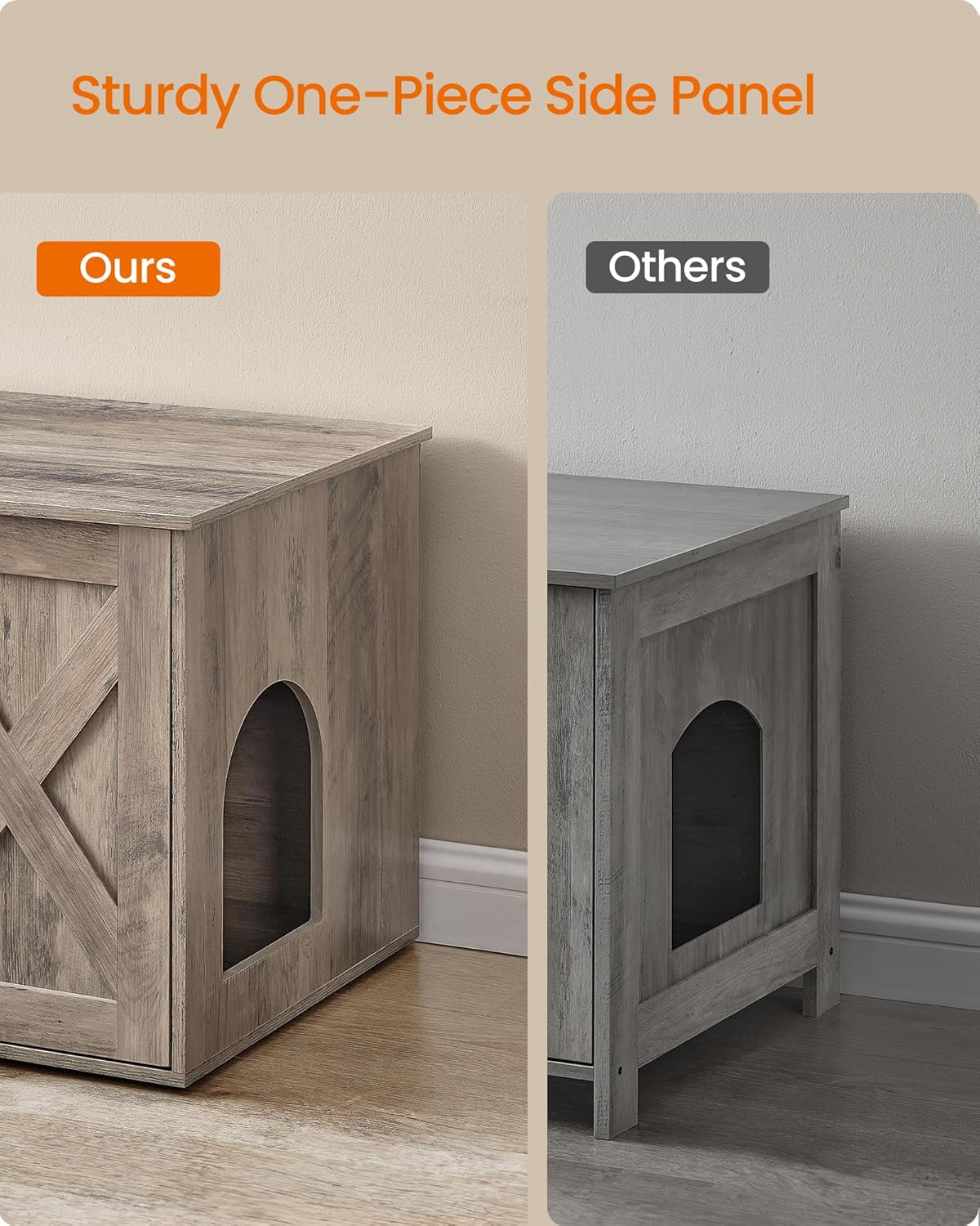Feandrea Cat Litter Box Enclosure, End Table, 31.5 x 20.9 x 19.7 Inches