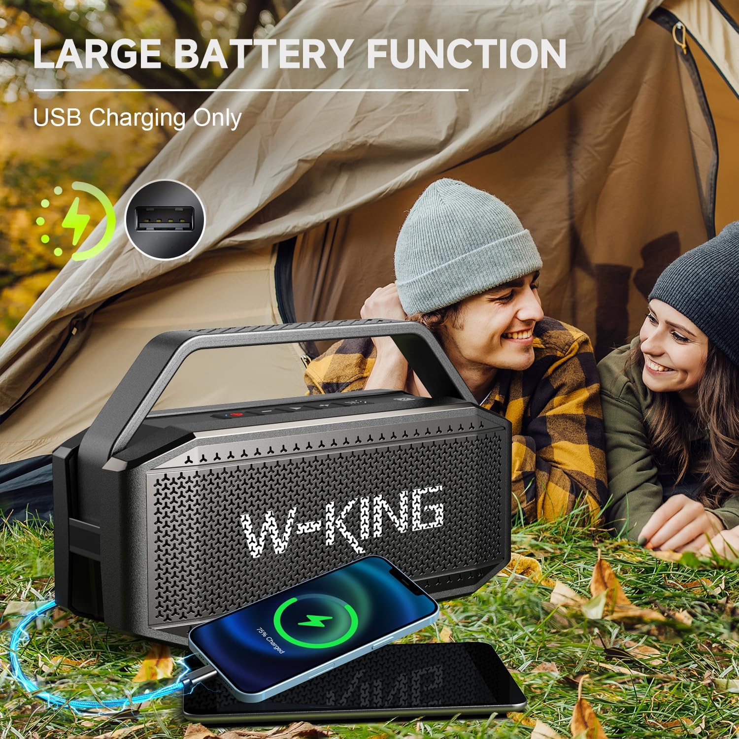 W-KING Bluetooth Speaker, 100W Peak Outdoor Portable Loud Speakers Wireless