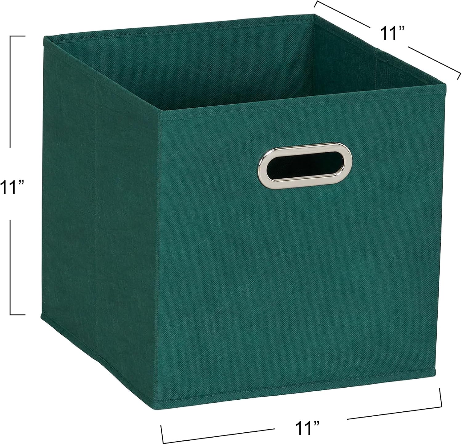 Household Essentials Fabric Storage Bins 6 Piece Set, Strong Poly-Woven Fabric, Sturdy Chipboard Sides, Grommet Front Handle, Stackable and Foldable, Classic Design, Navy