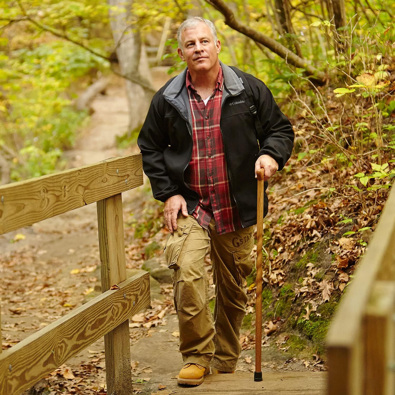 Brazos Handcrafted Wood Walking Cane, Twisted Oak, Traditional Style Handle, for Men & Women, Made in The USA, 37"