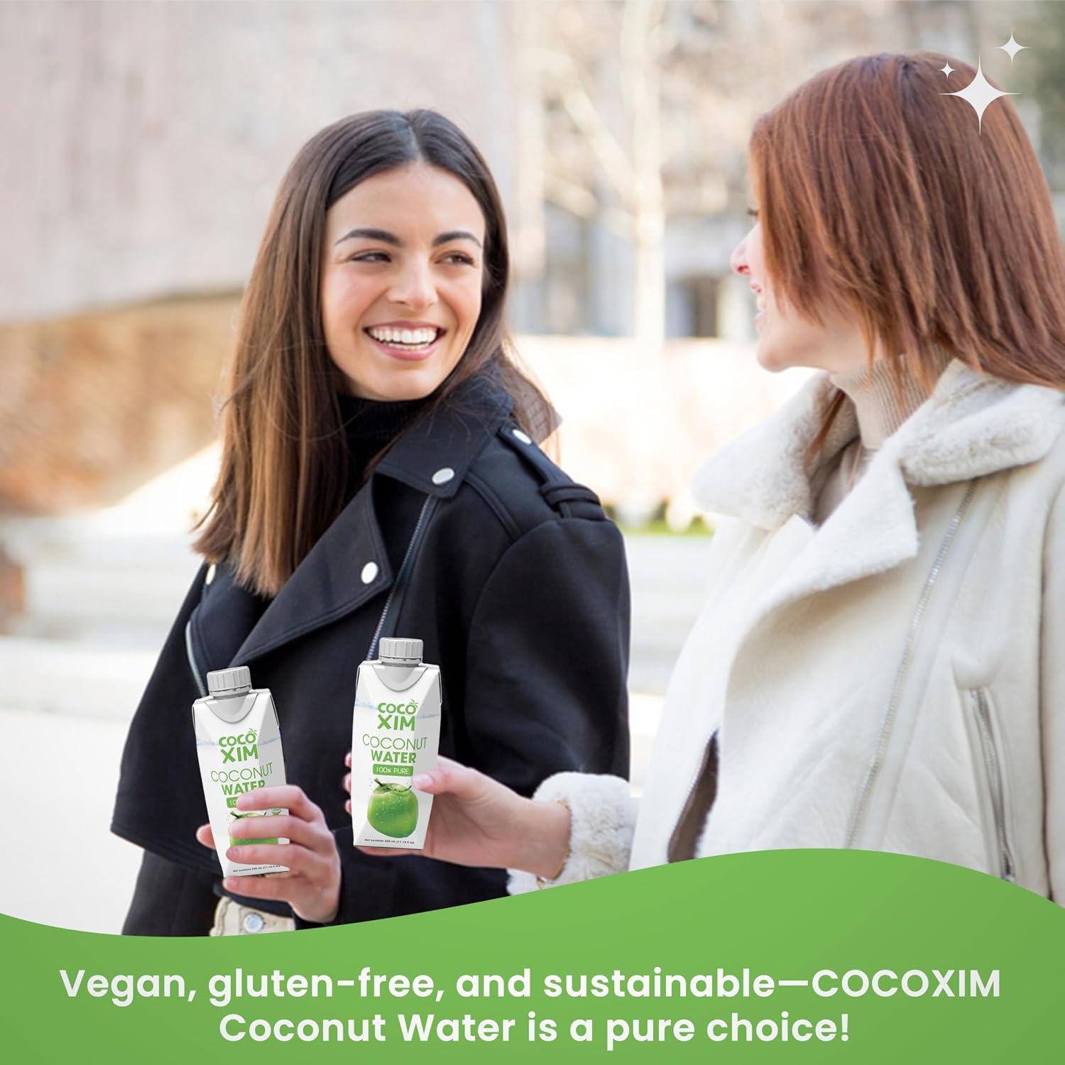 COCOXIM Ready to Drink Pure Coconut Water, 33.8 oz, Pack of 12, Zero Sugar