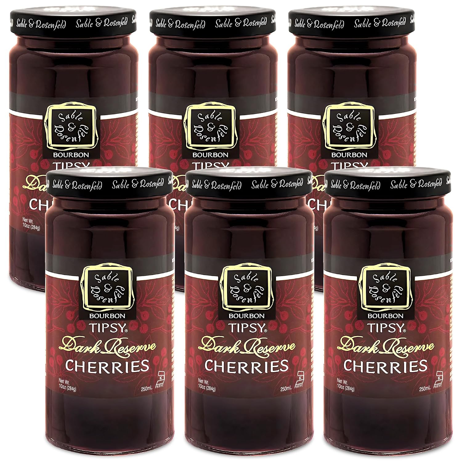 Sable & Rosenfeld Bourbon Tipsy Dark Reserve Cherries, 10 oz, Pack of 1