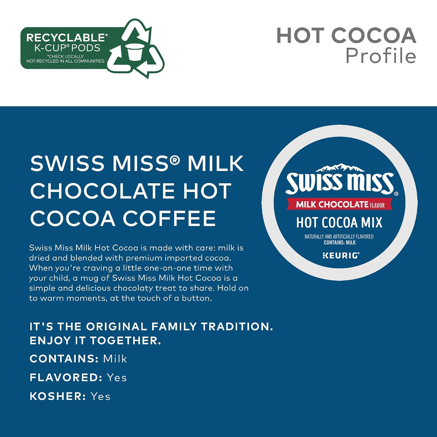 Swiss Miss Milk Chocolate Hot Cocoa Keurig Single-Serve K Cup Pods, 28 Count