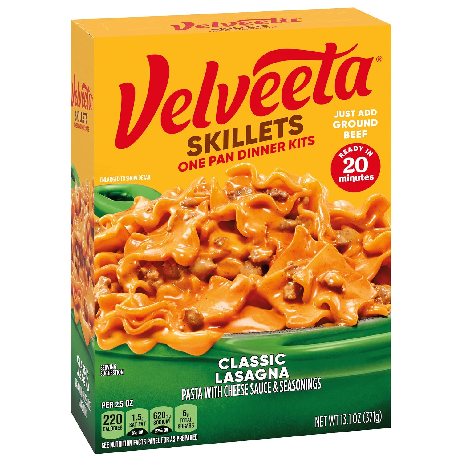 Velveeta Skillets One Pan Dinner Kit, Creamy Beef Stroganoff, 11.6 oz Box