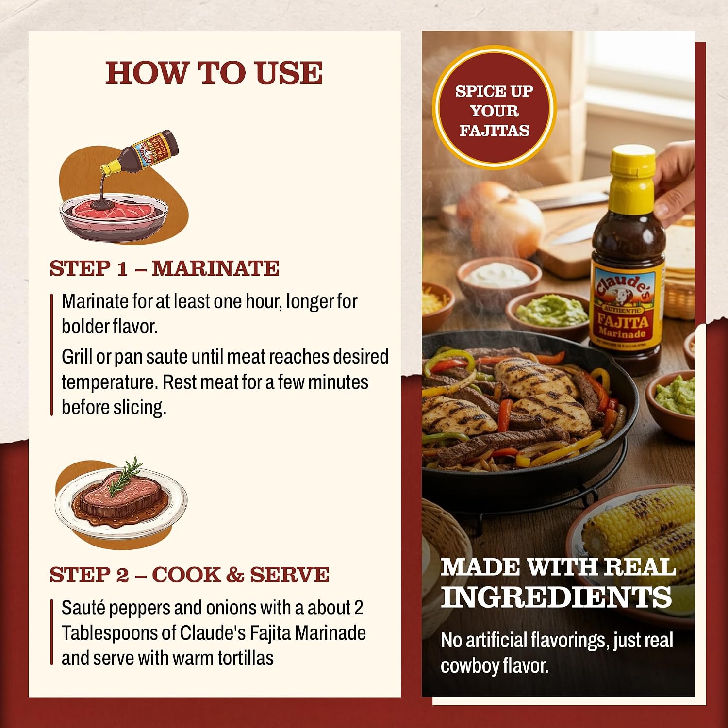 Claude's BBQ Brisket Marinade Sauce, Gluten Free Texas Style, 128 oz | Restaurant-size gallon of smoky Texas tenderizing brisket marinade - all natural & gluten free.