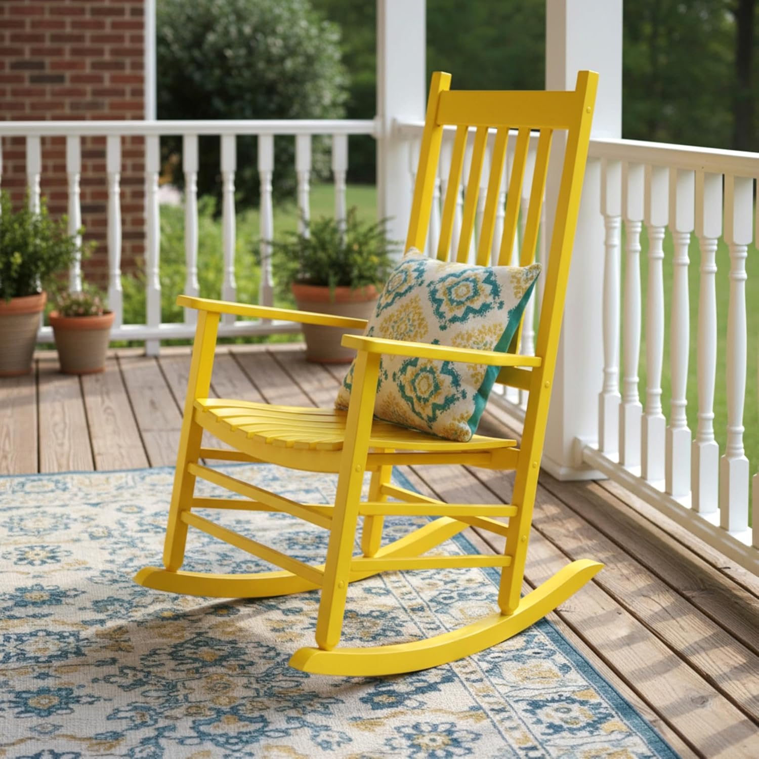 Shine Company 4332WT Vermont Porch Rocker, White (2nd Gen)