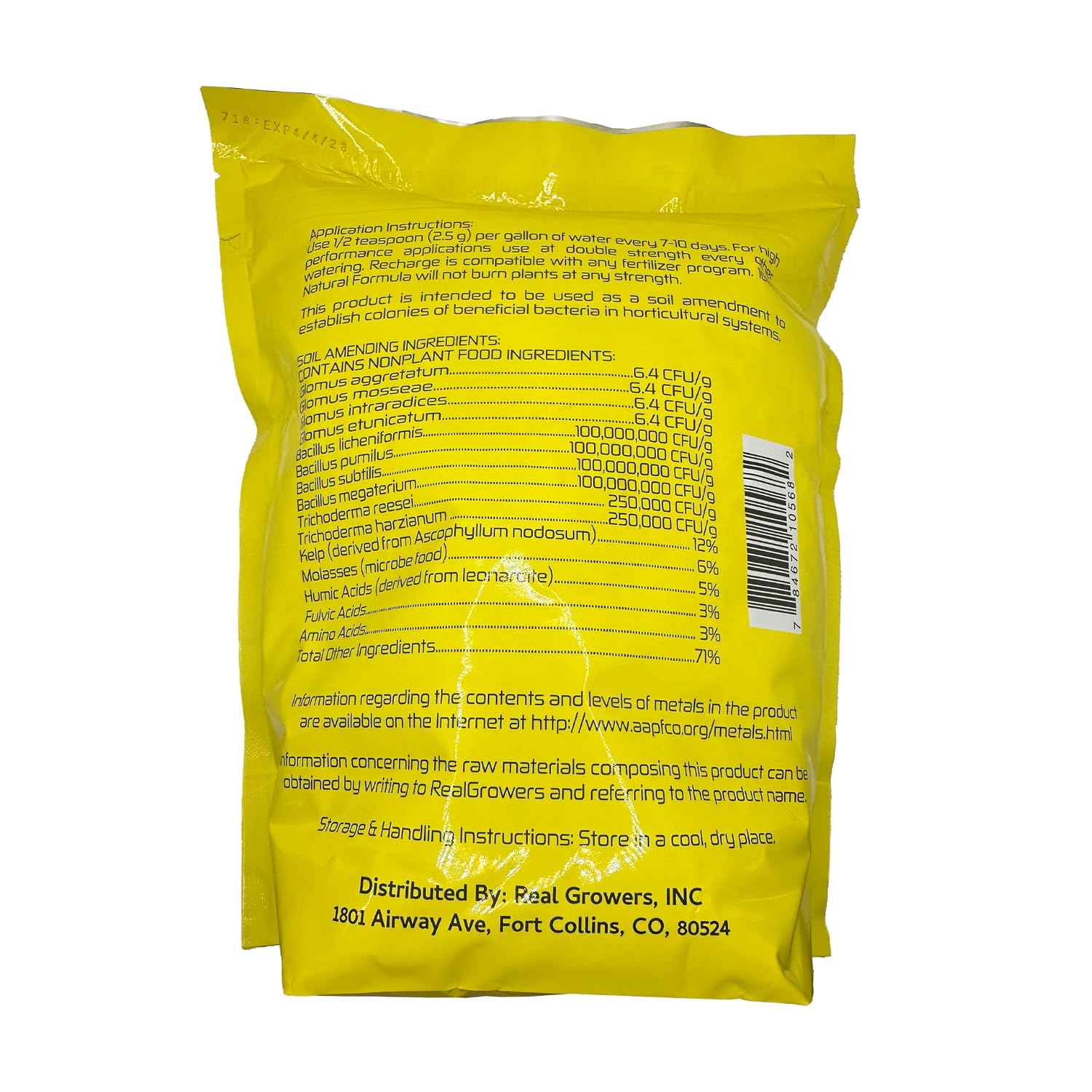 Real Growers Recharge 16oz – Mycorrhizae & Soil Microbes Instant Compost Tea for Root Growth, Transplant Support & Nutrient Uptake