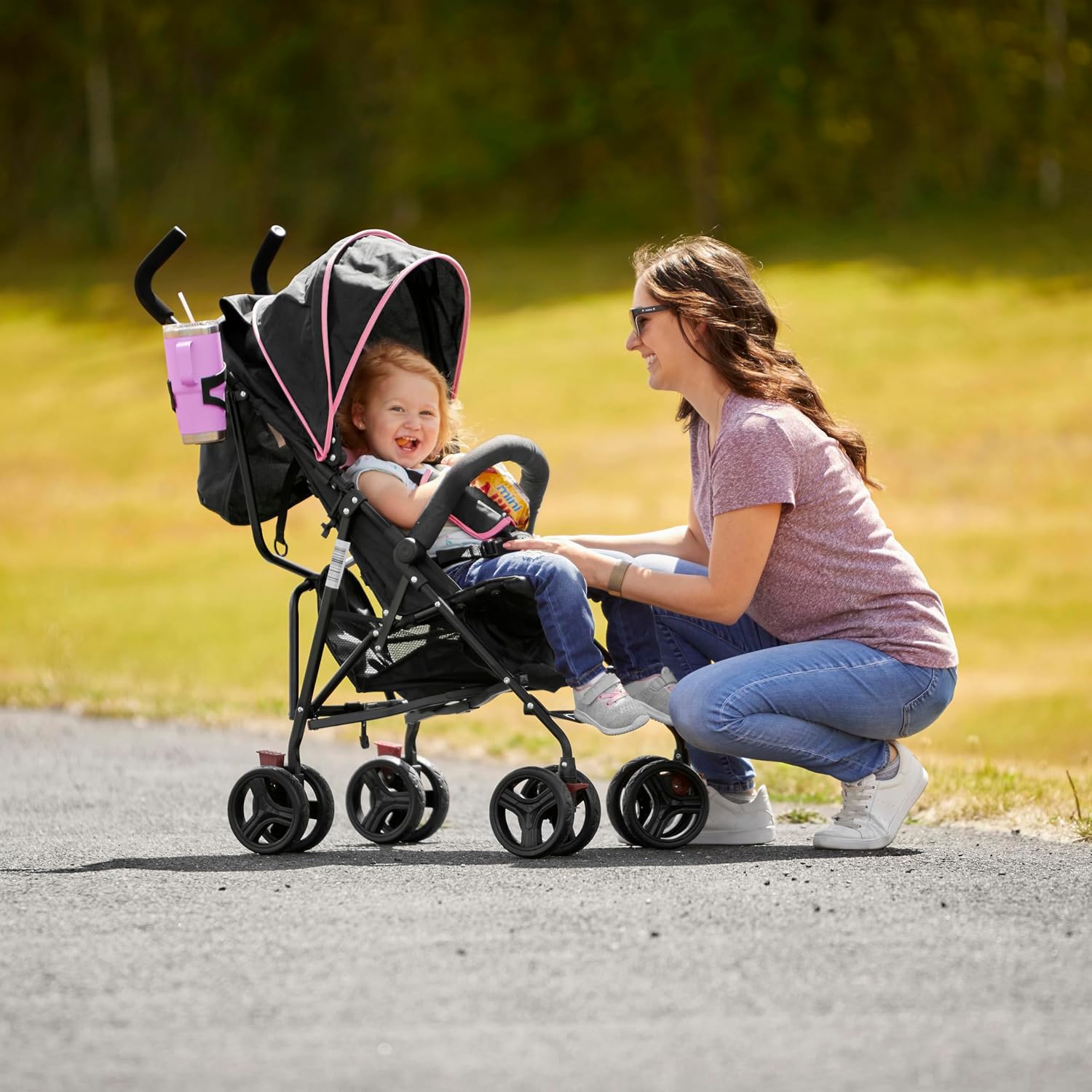 Dream On Me Vista Moonwalk Baby Stroller in Light Gray, Lightweight Infant Stroller with Compact Fold