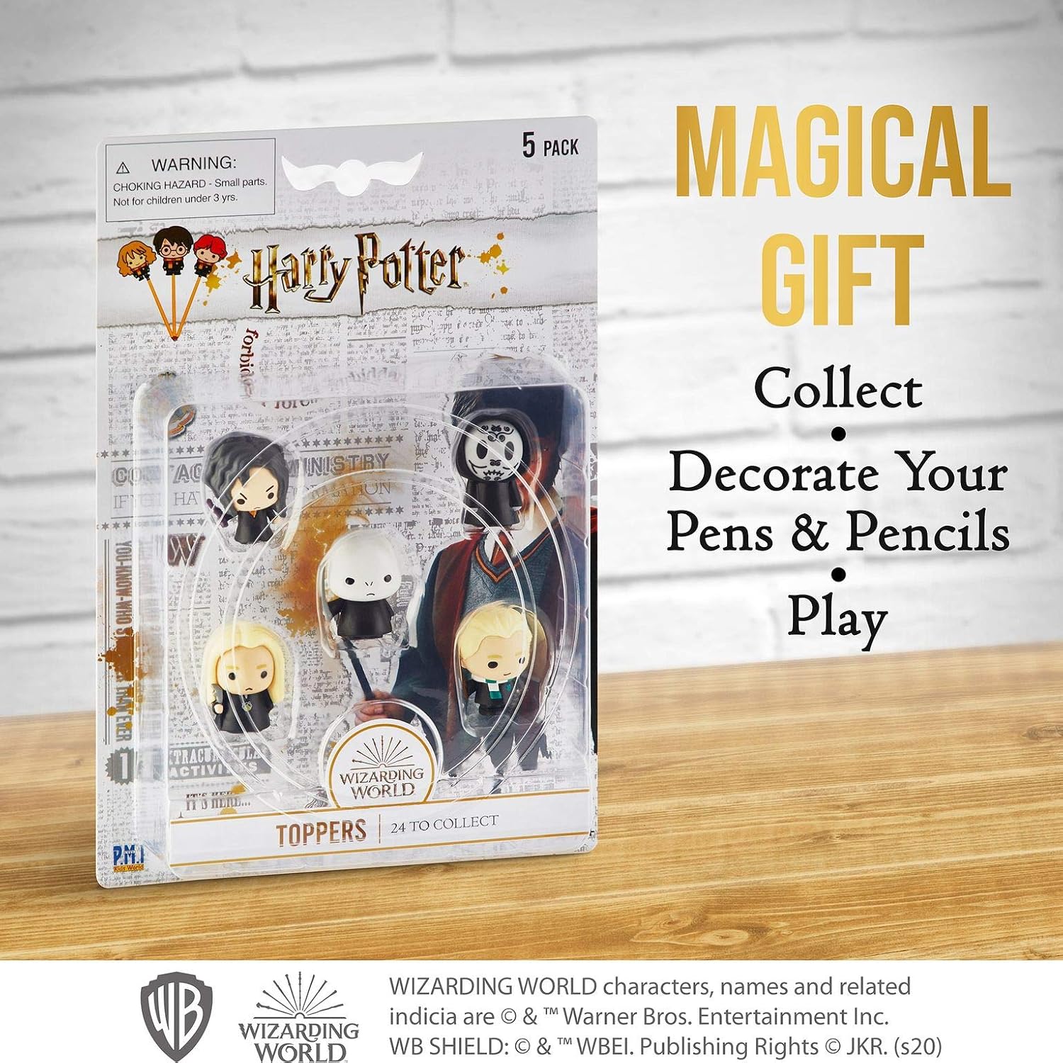 Harry Potter Pencil Toppers, Gifts, Toys, Collectibles – Set of 5 Harry Potter Figures for Writing, Party Decor – Death Eater, Voldemort